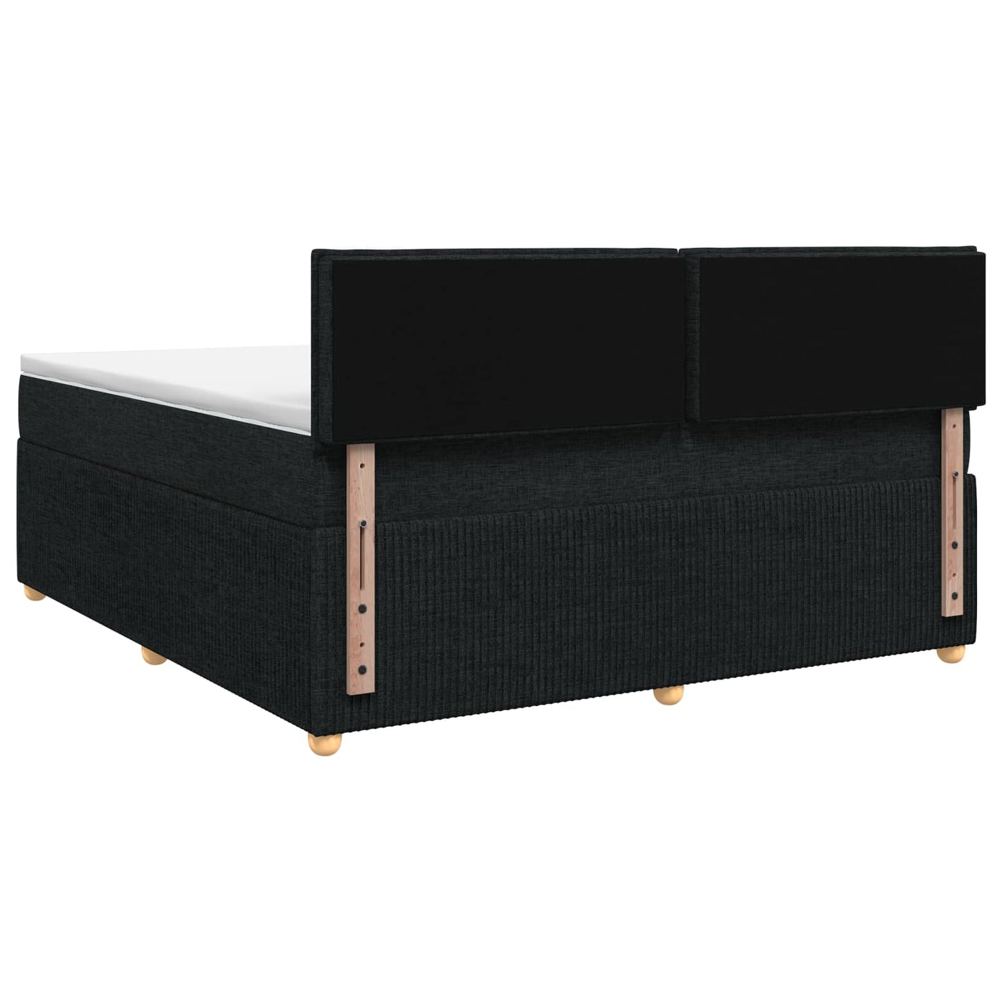 vidaXL Κρεβάτι box spring με στρώμα Μαύρο 140 x 190 cm Ύφασμα
