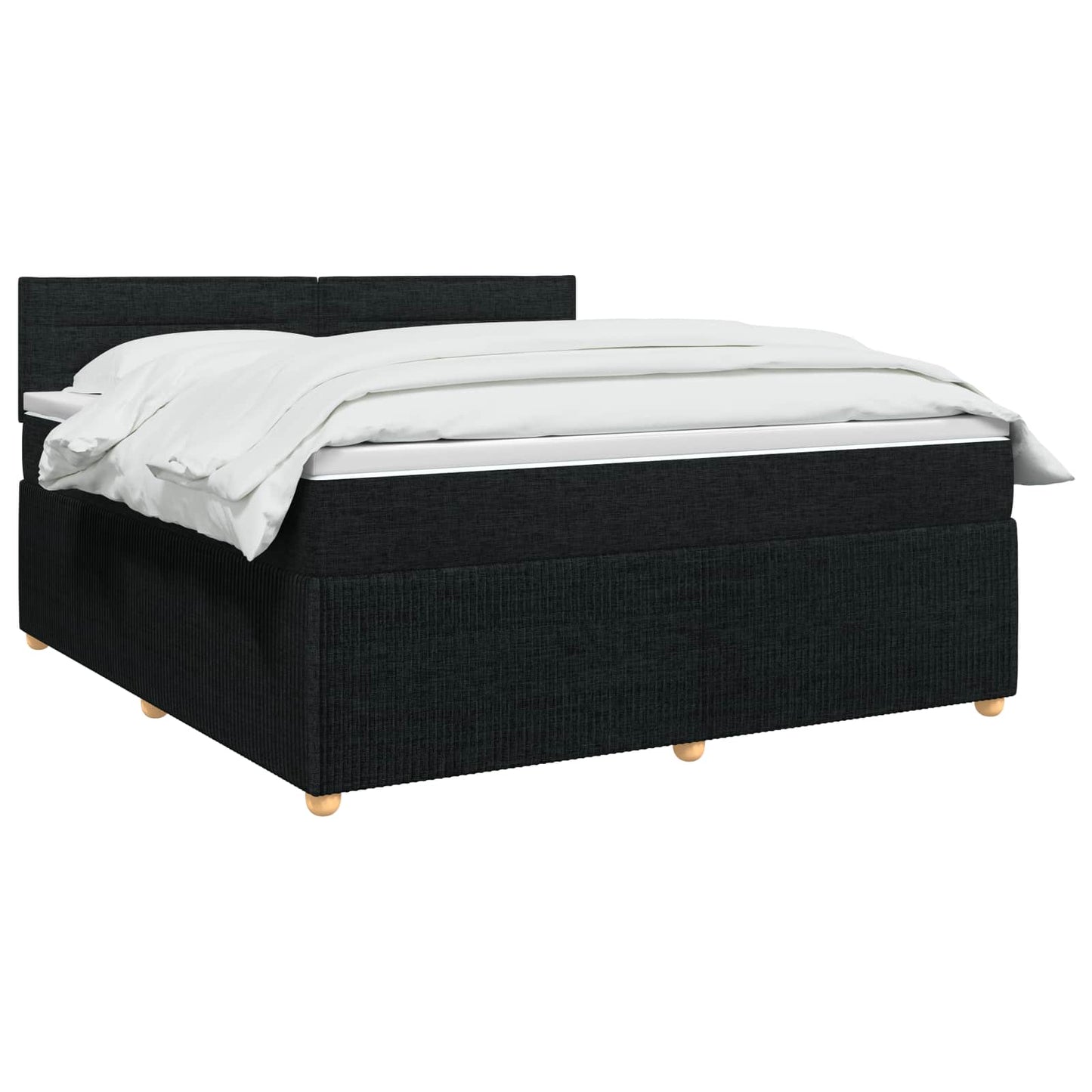 vidaXL Κρεβάτι box spring με στρώμα Μαύρο 140 x 190 cm Ύφασμα