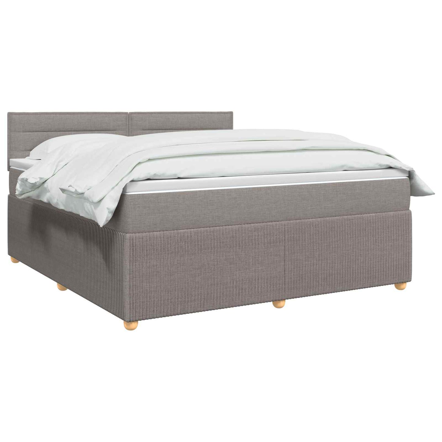 vidaXL Κρεβάτι box spring με στρώμα Taupe 140 x 190 cm Ύφασμα