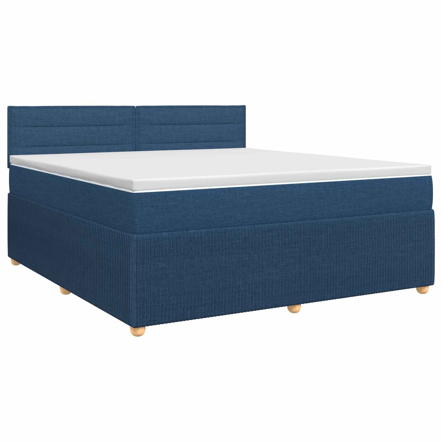 vidaXL Κρεβάτι box spring με στρώμα Μπλε 140 x 190 cm Ύφασμα