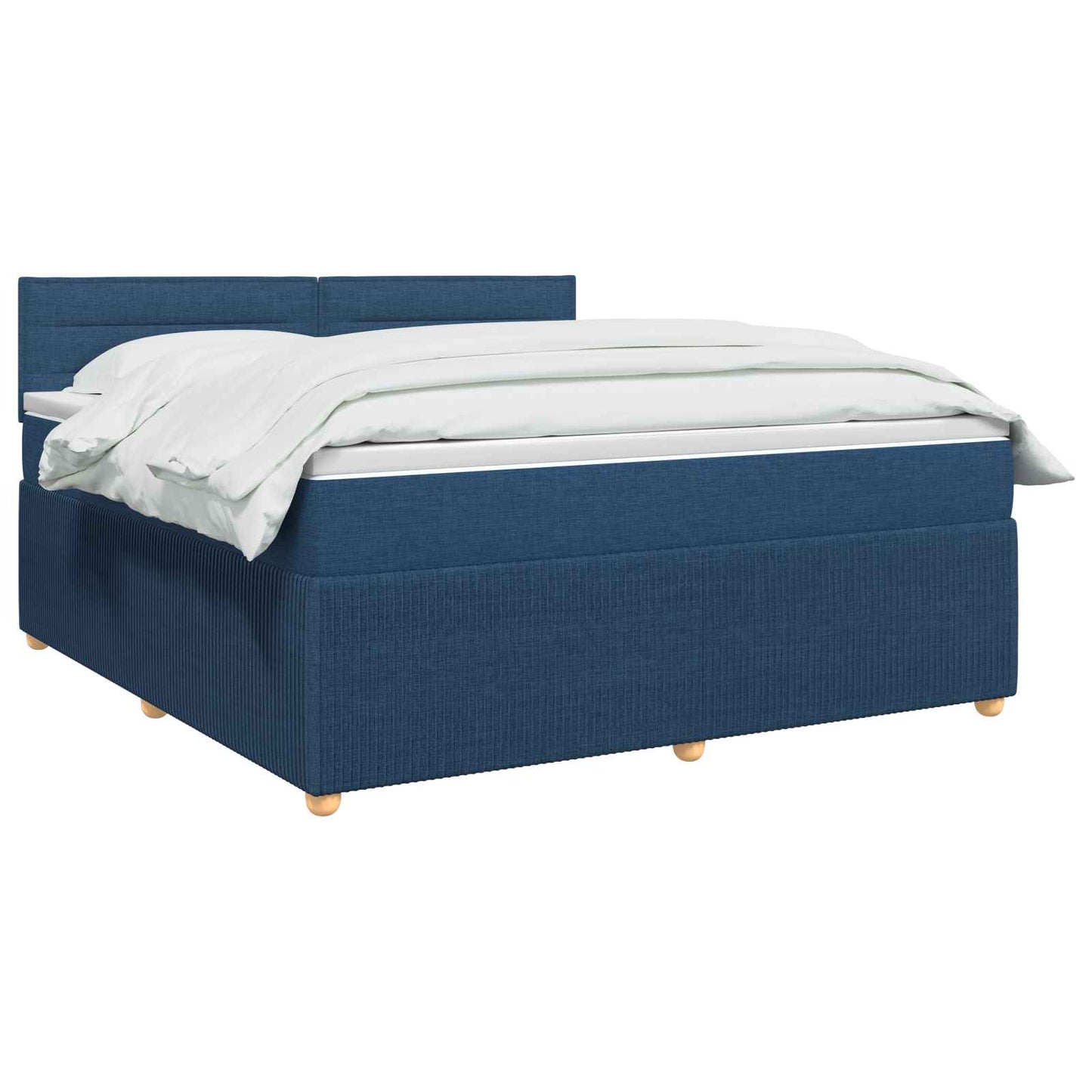 vidaXL Κρεβάτι box spring με στρώμα Μπλε 140 x 190 cm Ύφασμα