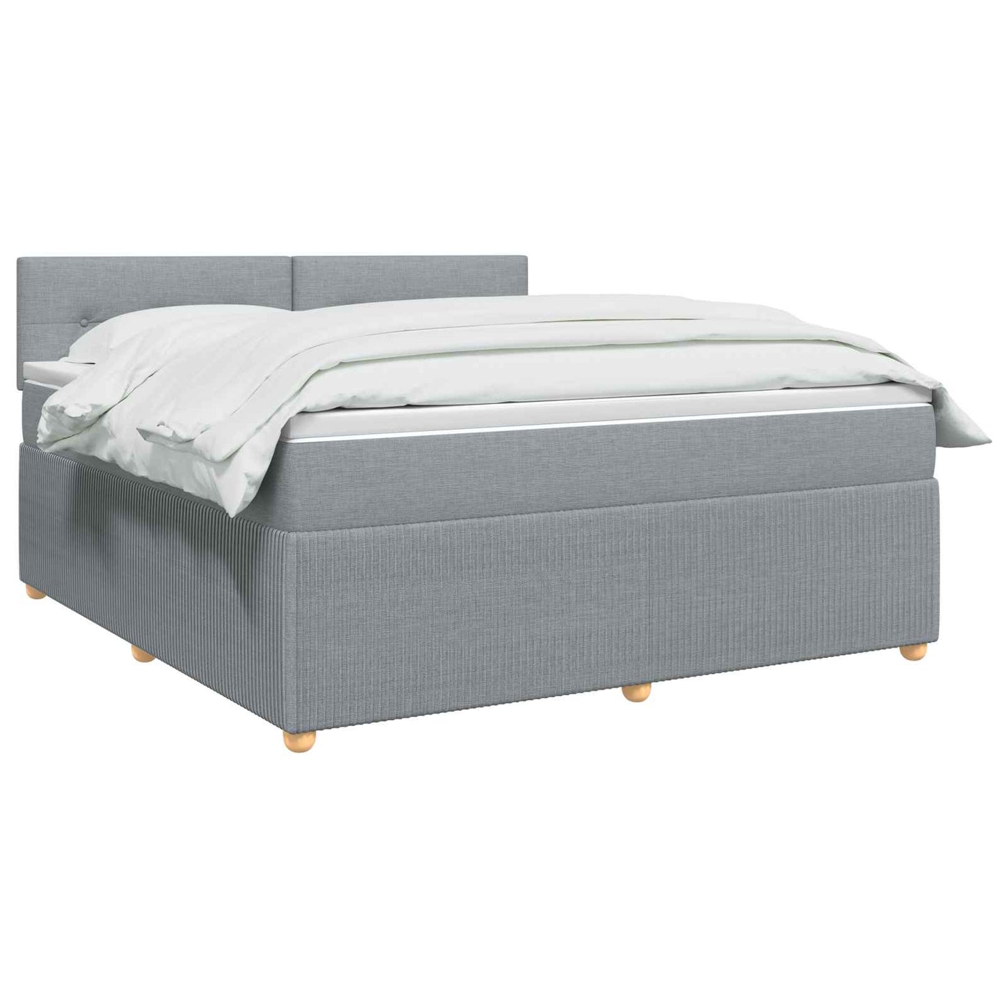 vidaXL Κρεβάτι box spring με στρώμα Ανοιχτό γκρι 140 x 190 cm Ύφασμα