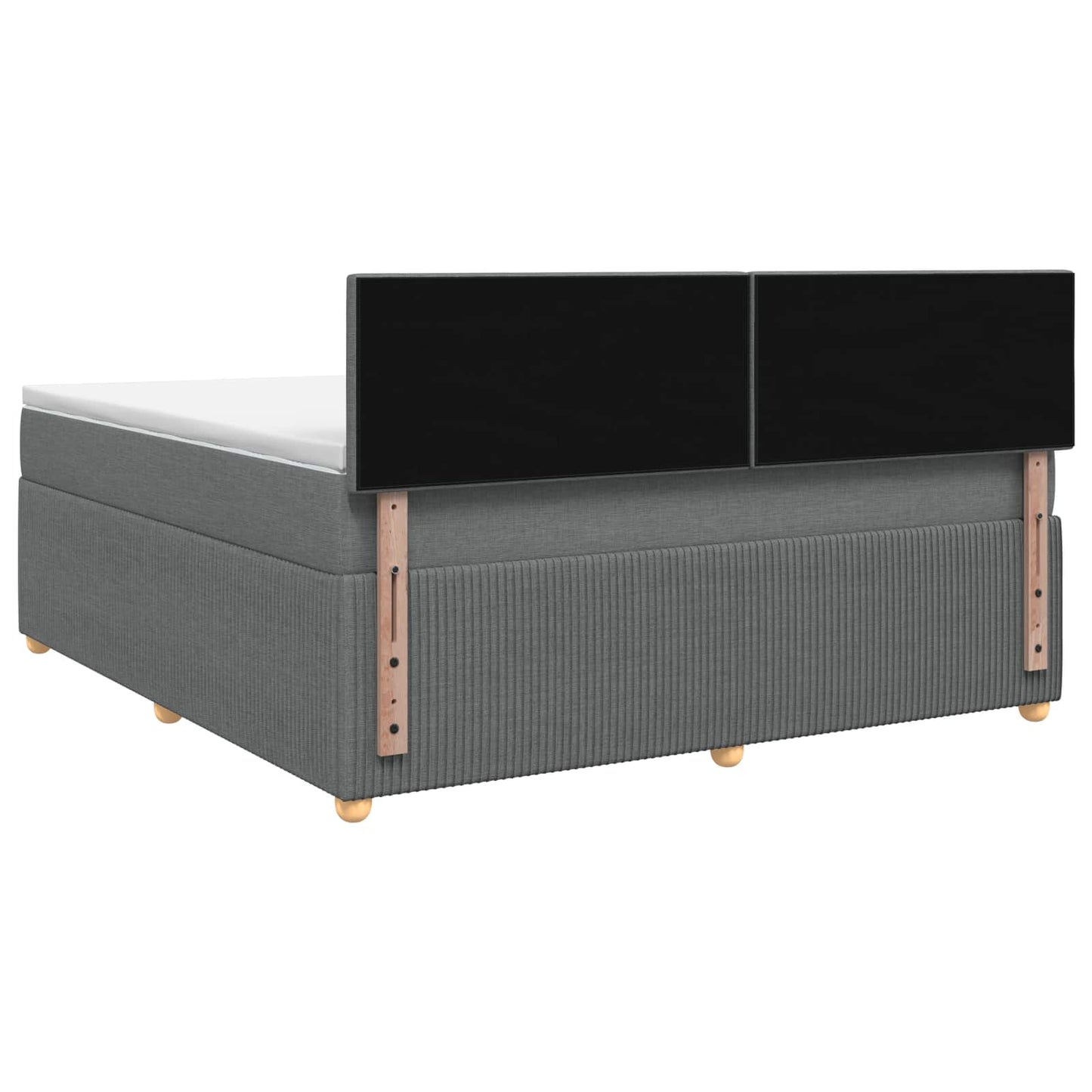 vidaXL Κρεβάτι box spring με στρώμα Σκούρο Γκρι 140 x 190 cm Ύφασμα