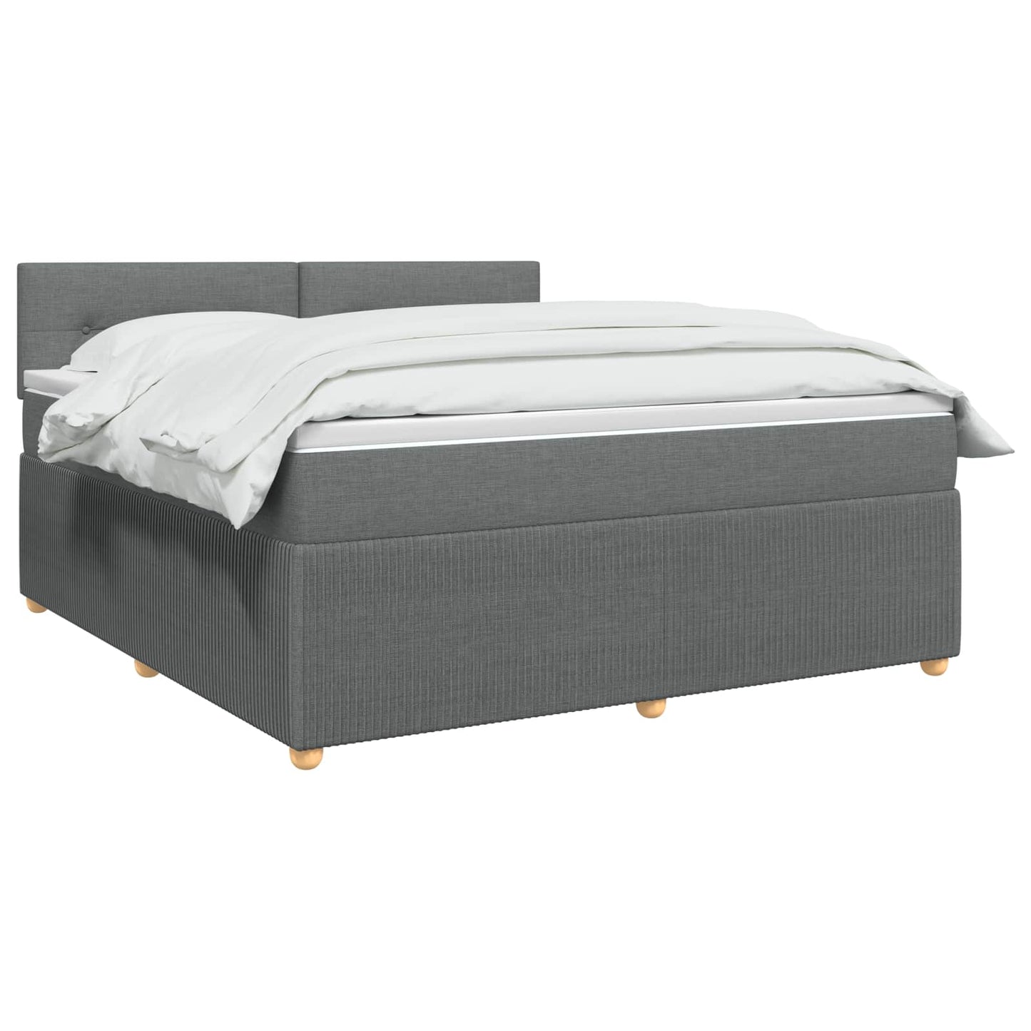 vidaXL Κρεβάτι box spring με στρώμα Σκούρο Γκρι 140 x 190 cm Ύφασμα