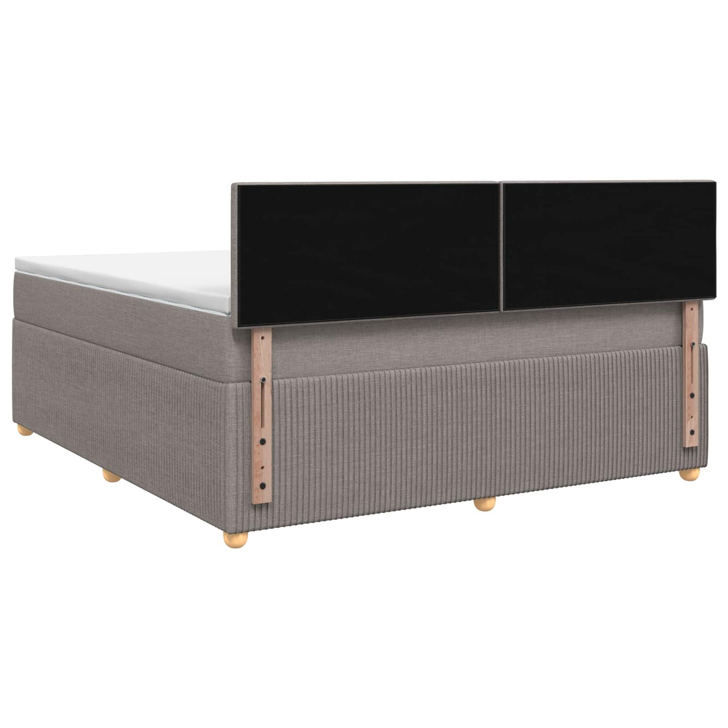 vidaXL Κρεβάτι box spring με στρώμα Taupe 140 x 190 cm Ύφασμα
