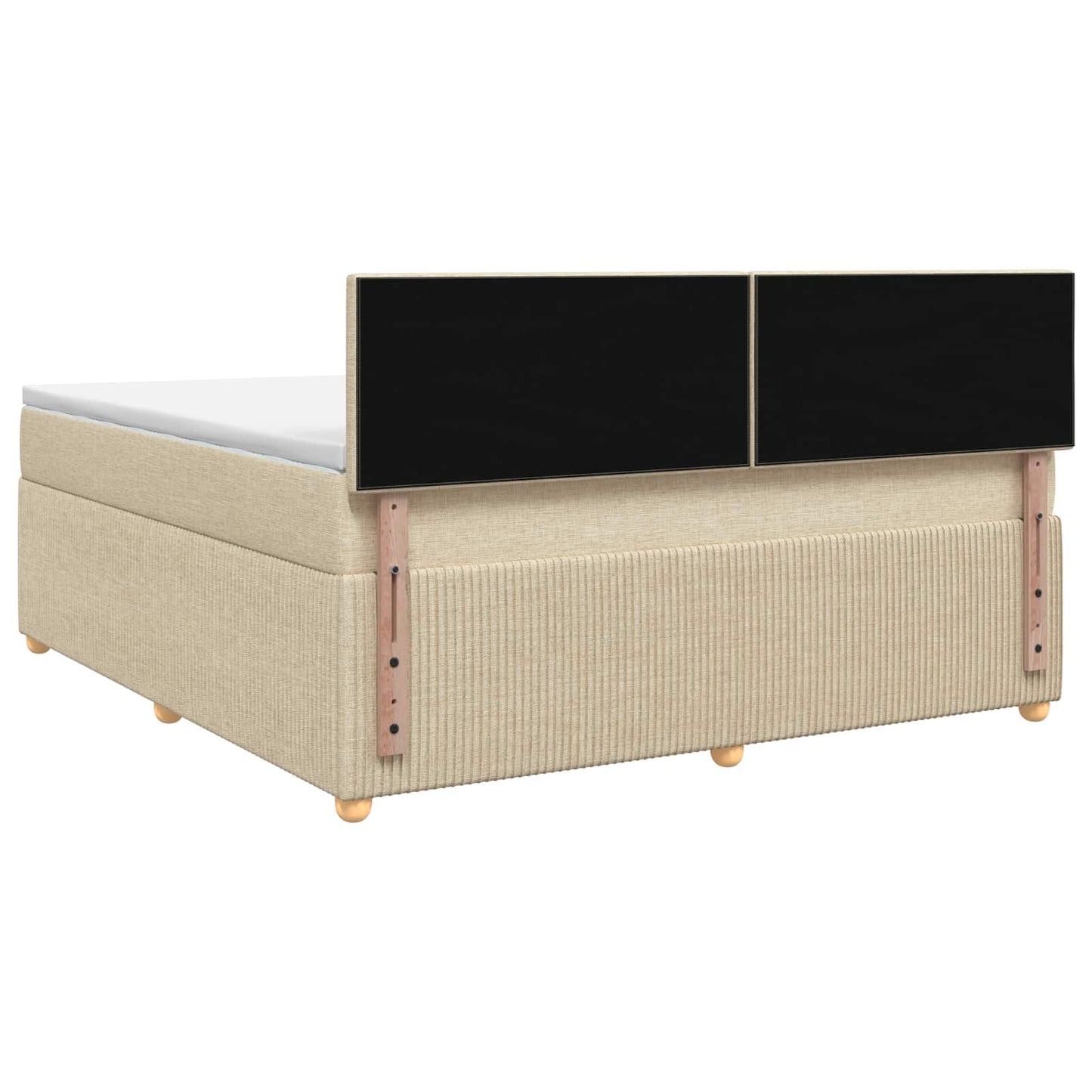 vidaXL Κρεβάτι box spring με στρώμα Κρεμ 140 x 190 cm Ύφασμα