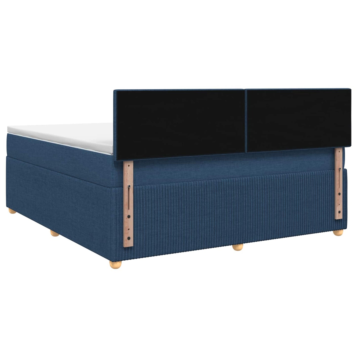 vidaXL Κρεβάτι box spring με στρώμα Μπλε 140 x 190 cm Ύφασμα