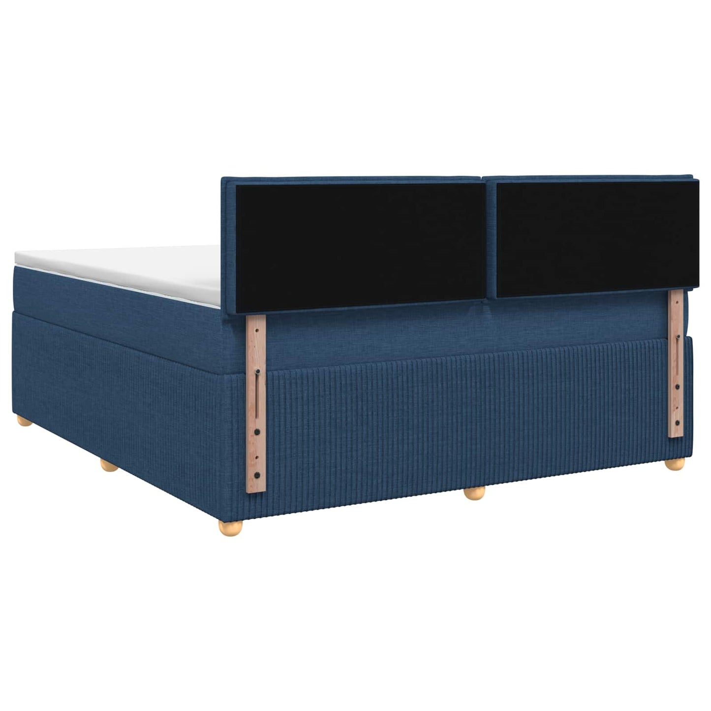 vidaXL Κρεβάτι box spring με στρώμα Μπλε 140 x 200 cm Ύφασμα