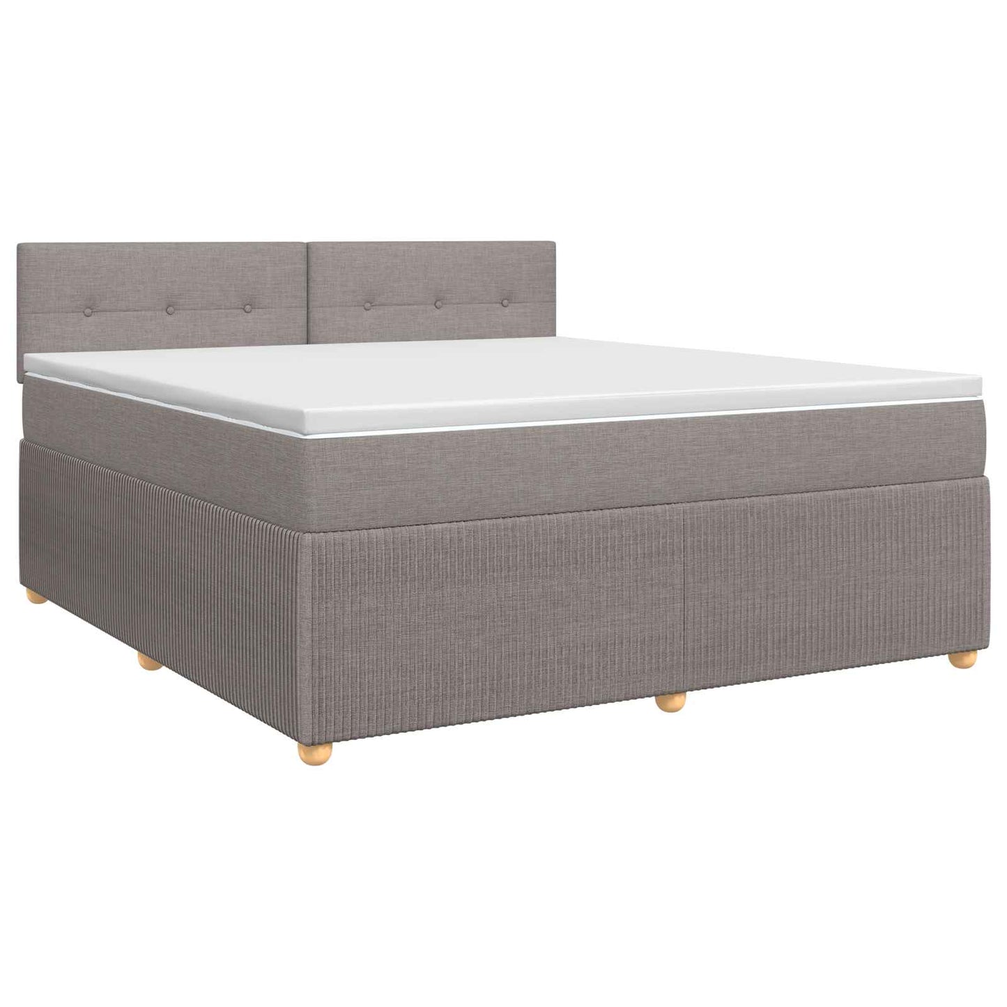 vidaXL Κρεβάτι box spring με στρώμα Taupe 140 x 200 cm Ύφασμα