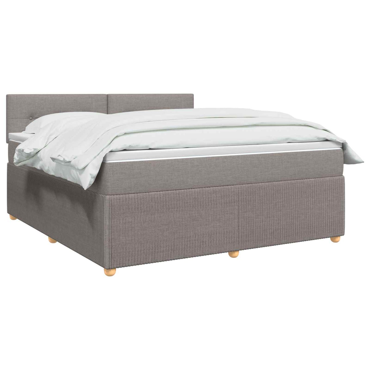 vidaXL Κρεβάτι box spring με στρώμα Taupe 140 x 200 cm Ύφασμα