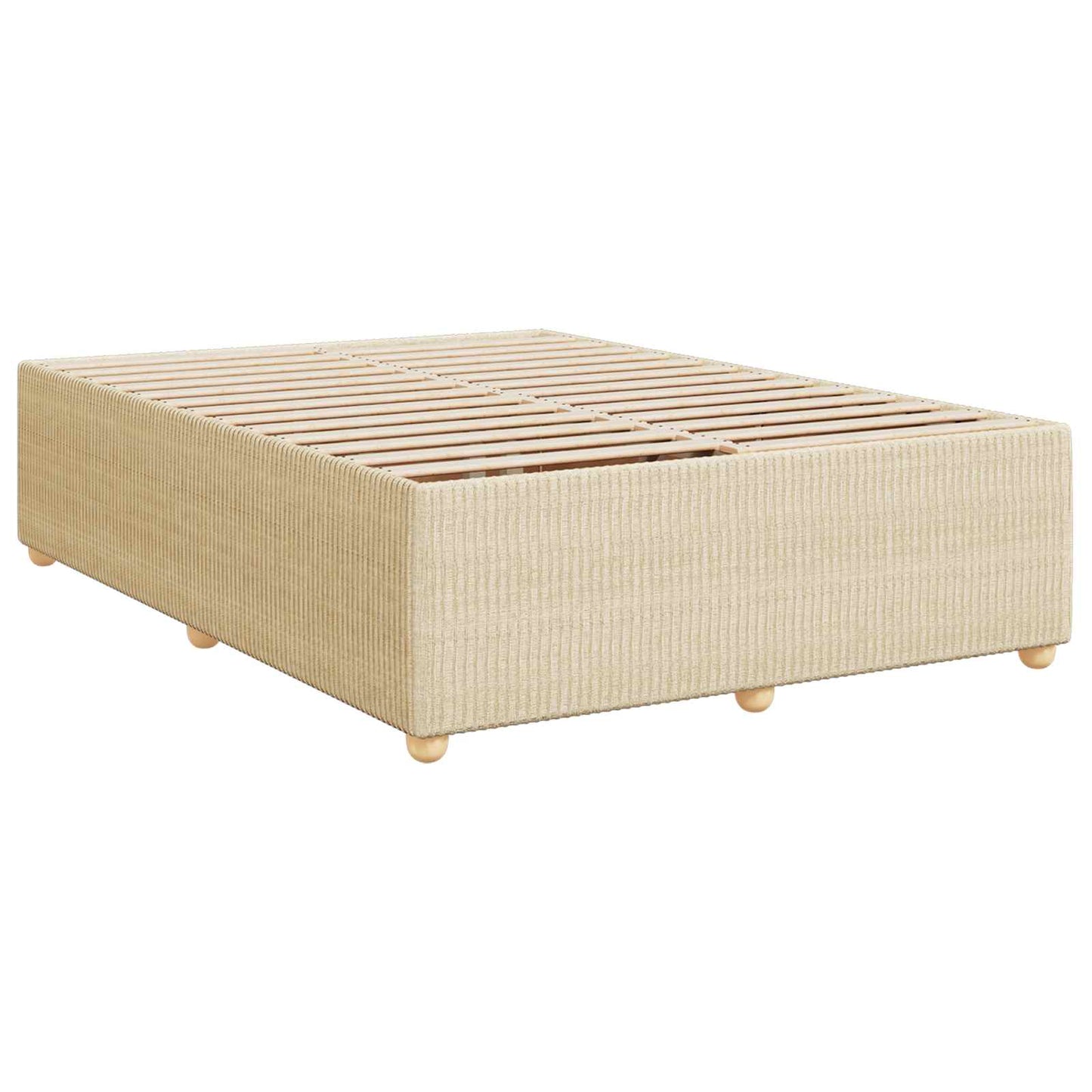 vidaXL Κρεβάτι box spring με στρώμα Κρεμ 140 x 200 cm Ύφασμα