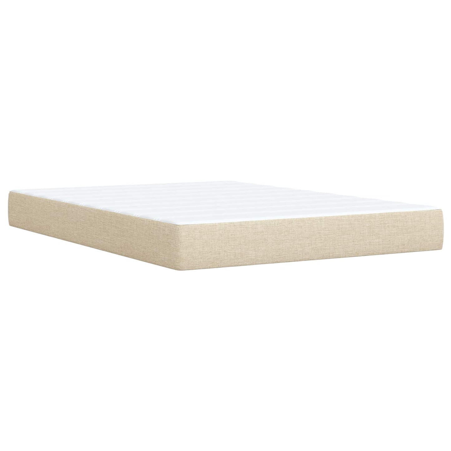 vidaXL Κρεβάτι box spring με στρώμα Κρεμ 140 x 200 cm Ύφασμα