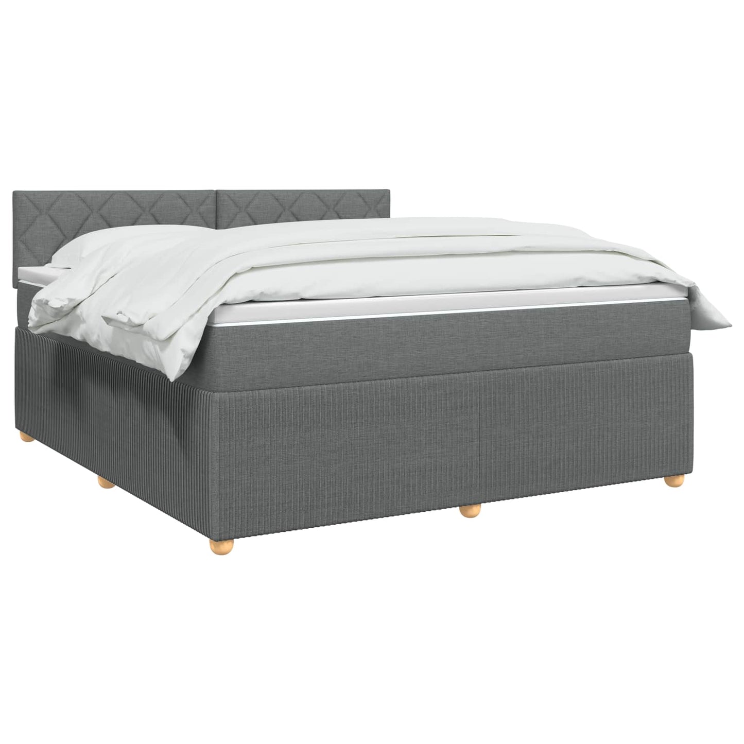 vidaXL Κρεβάτι box spring με στρώμα Σκούρο Γκρι 140 x 200 cm Ύφασμα