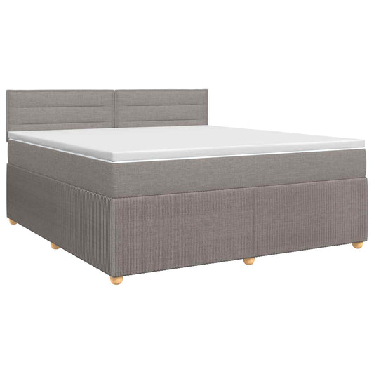 vidaXL Κρεβάτι box spring με στρώμα Taupe 160 x 200 cm Ύφασμα