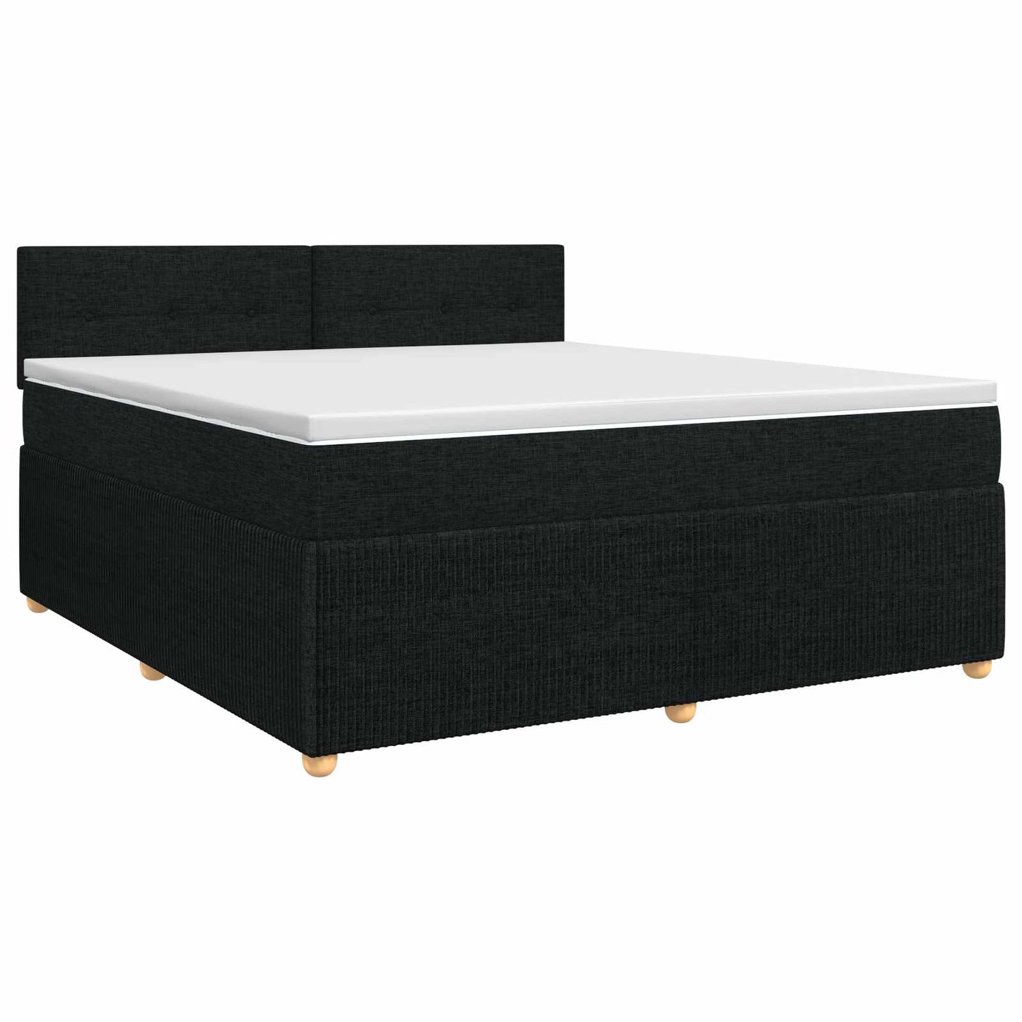 vidaXL Κρεβάτι box spring με στρώμα Μαύρο 160 x 200 cm Ύφασμα