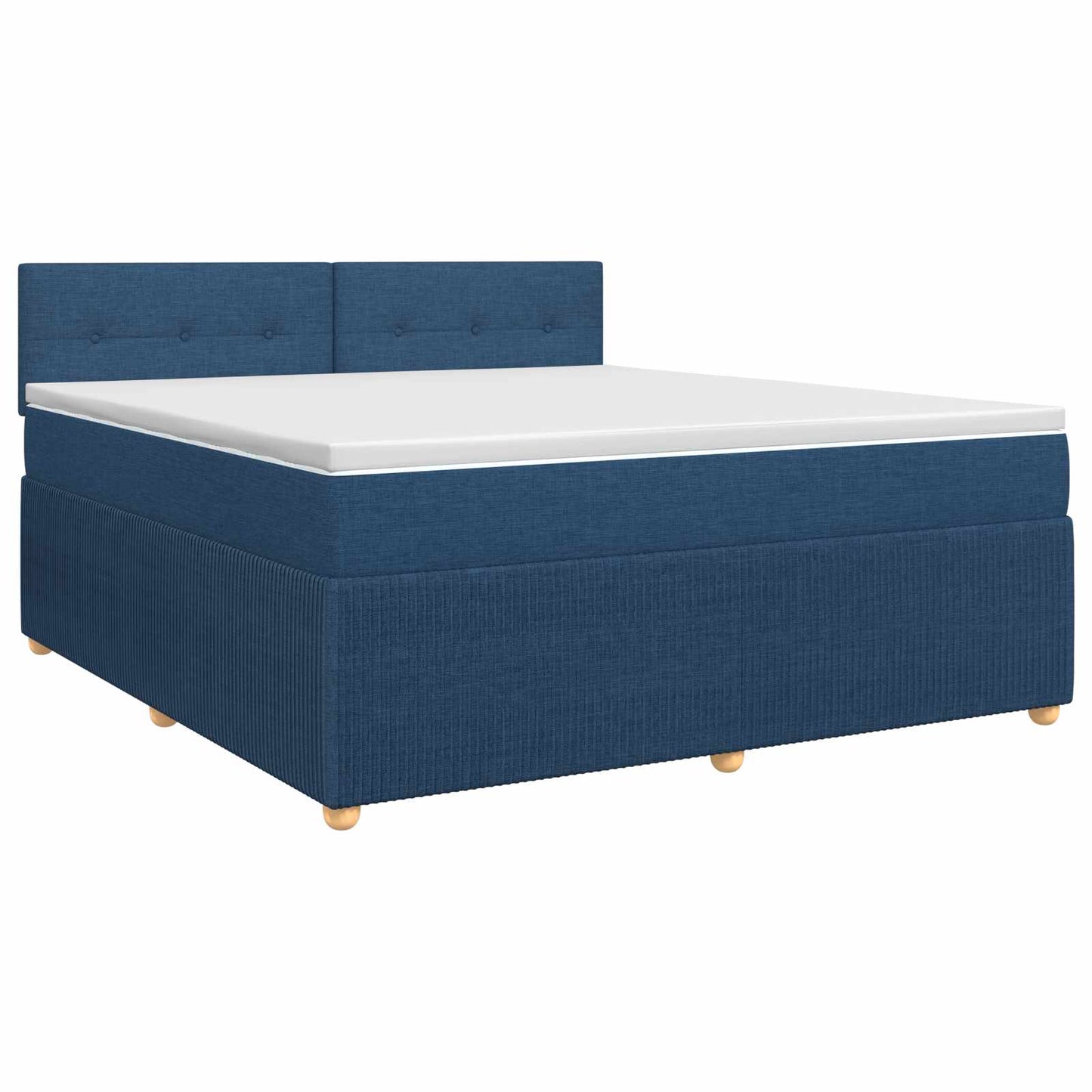 vidaXL Κρεβάτι box spring με στρώμα Μπλε 160 x 200 cm Ύφασμα
