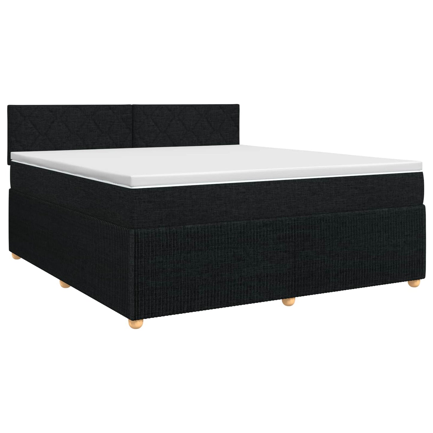 vidaXL Κρεβάτι box spring με στρώμα Μαύρο 160 x 200 cm Ύφασμα