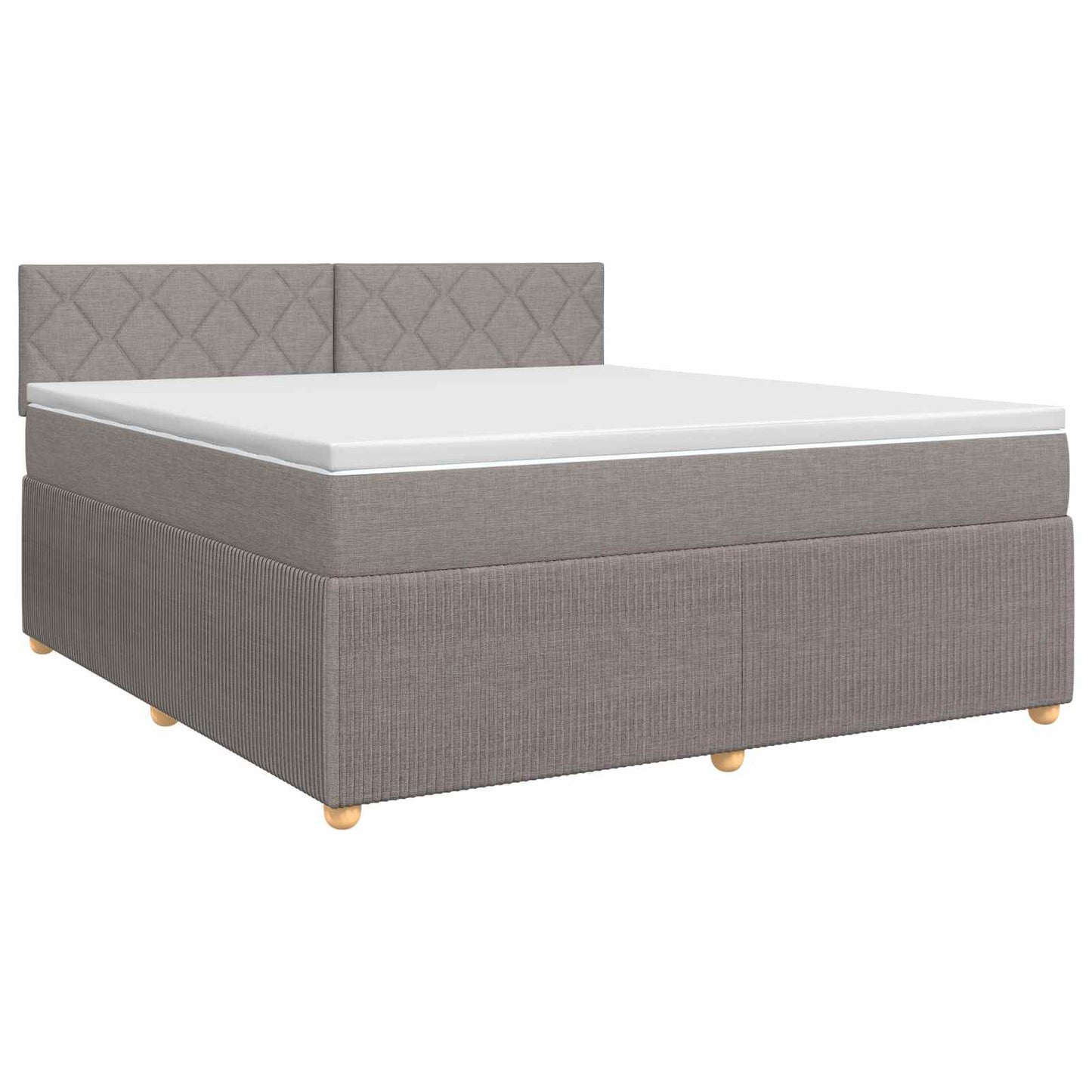 vidaXL Κρεβάτι box spring με στρώμα Taupe 160 x 200 cm Ύφασμα