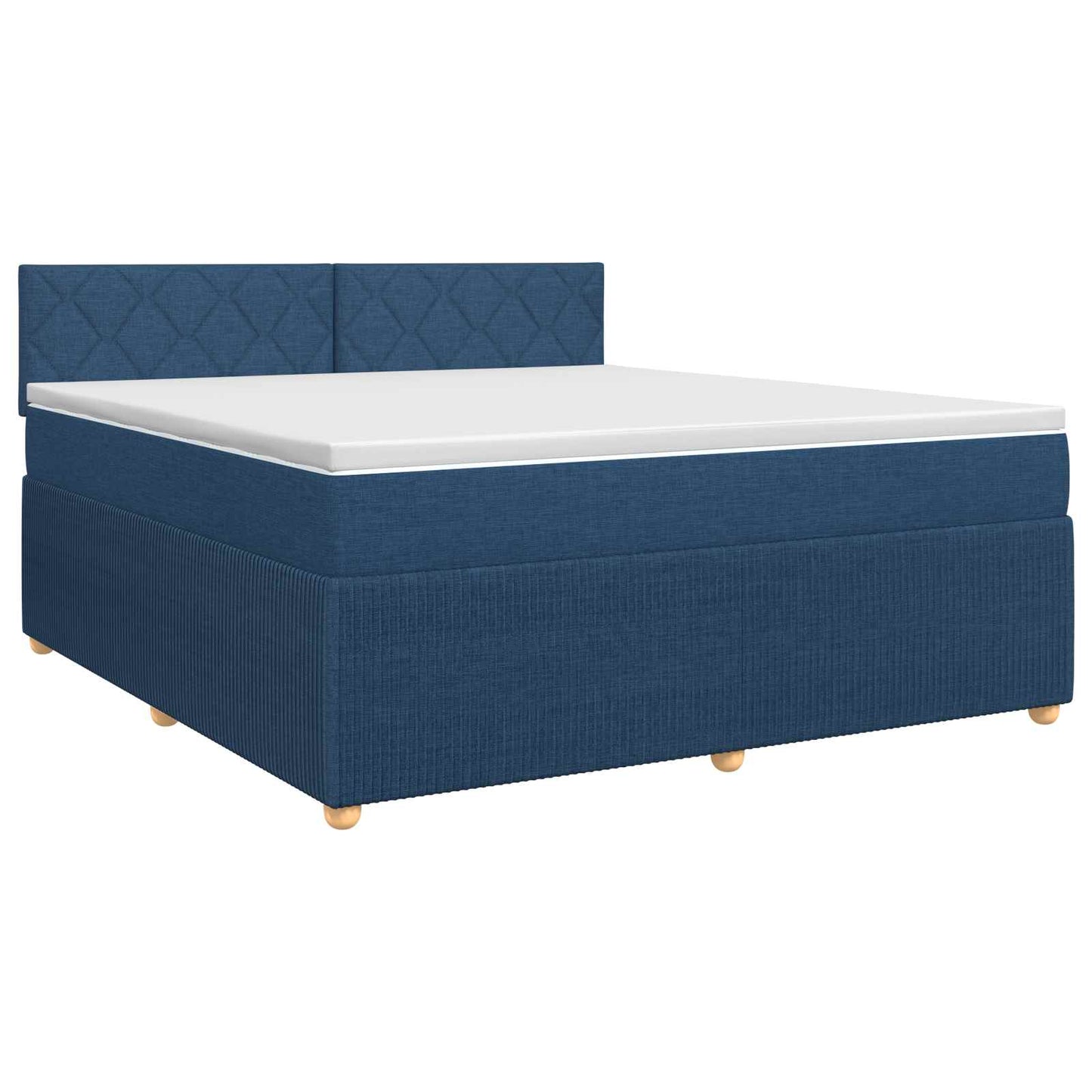 vidaXL Κρεβάτι box spring με στρώμα Μπλε 160 x 200 cm Ύφασμα