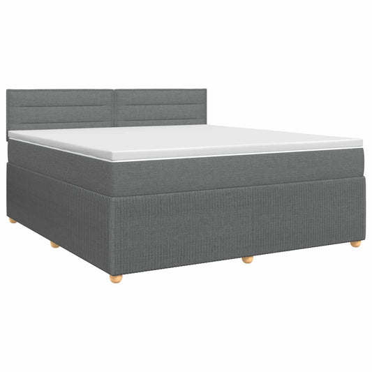vidaXL Κρεβάτι box spring με στρώμα Σκούρο Γκρι 180 x 200 cm Ύφασμα