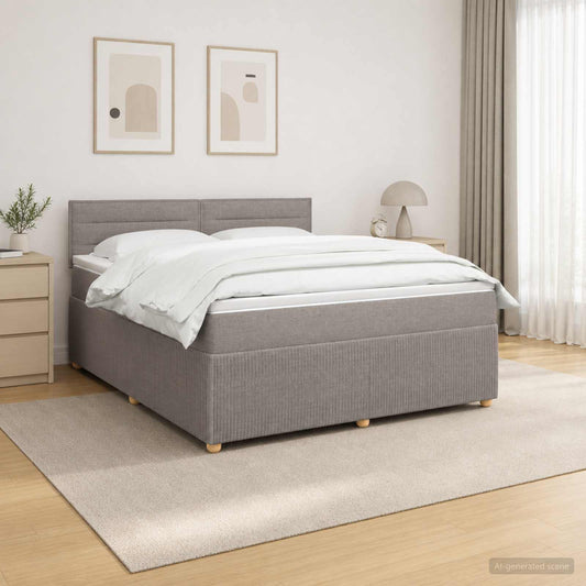 vidaXL Κρεβάτι box spring με στρώμα Taupe 160 x 200 cm Ύφασμα