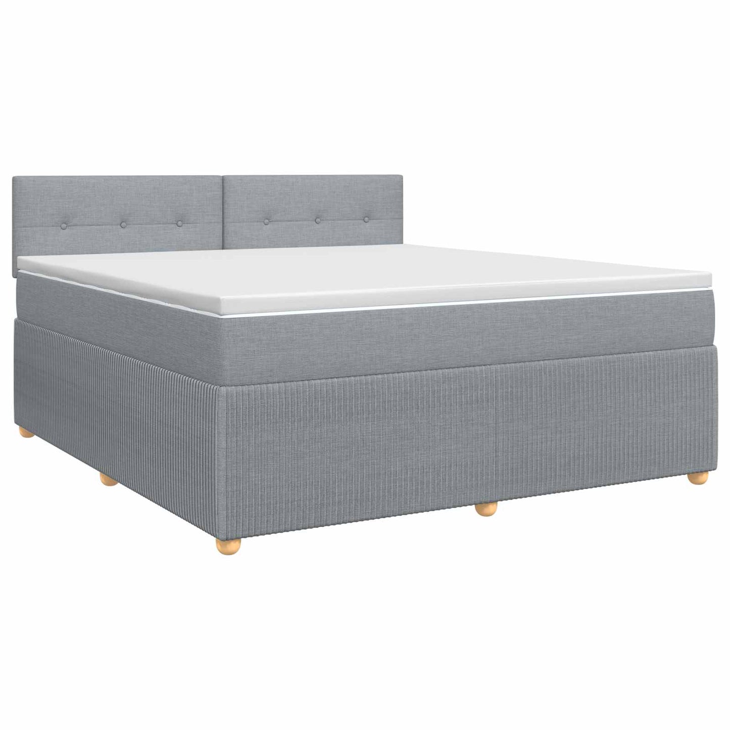 vidaXL Κρεβάτι box spring με στρώμα Ανοιχτό γκρι 180 x 200 cm Ύφασμα