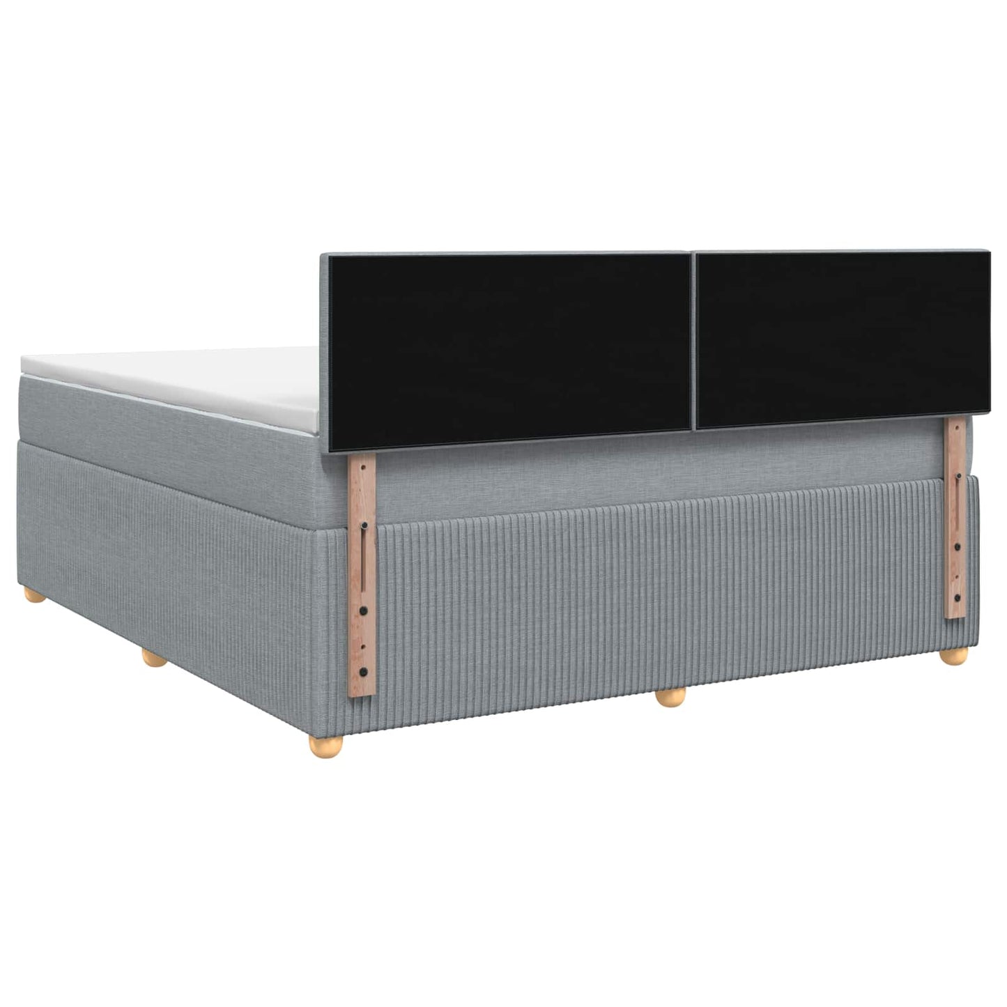 vidaXL Κρεβάτι box spring με στρώμα Ανοιχτό γκρι 180 x 200 cm Ύφασμα