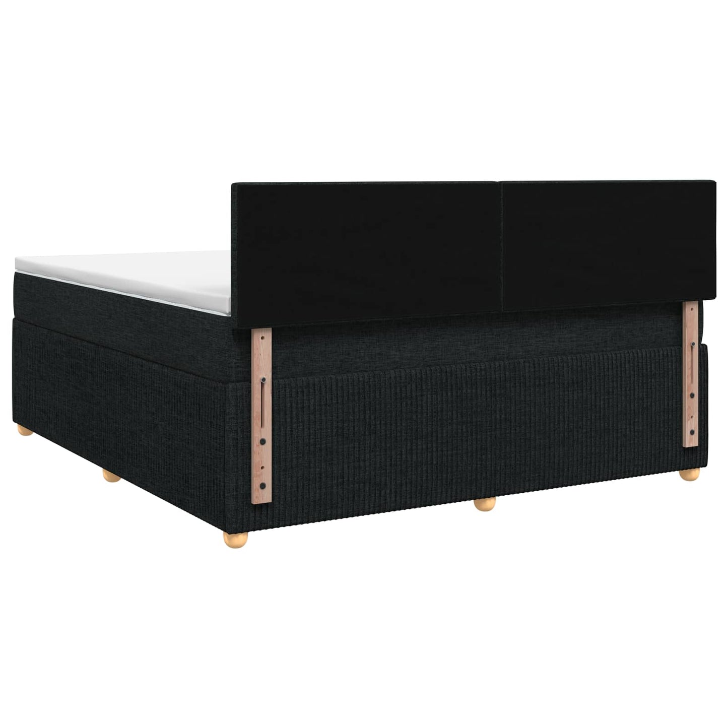 vidaXL Κρεβάτι box spring με στρώμα Μαύρο 180 x 200 cm Ύφασμα