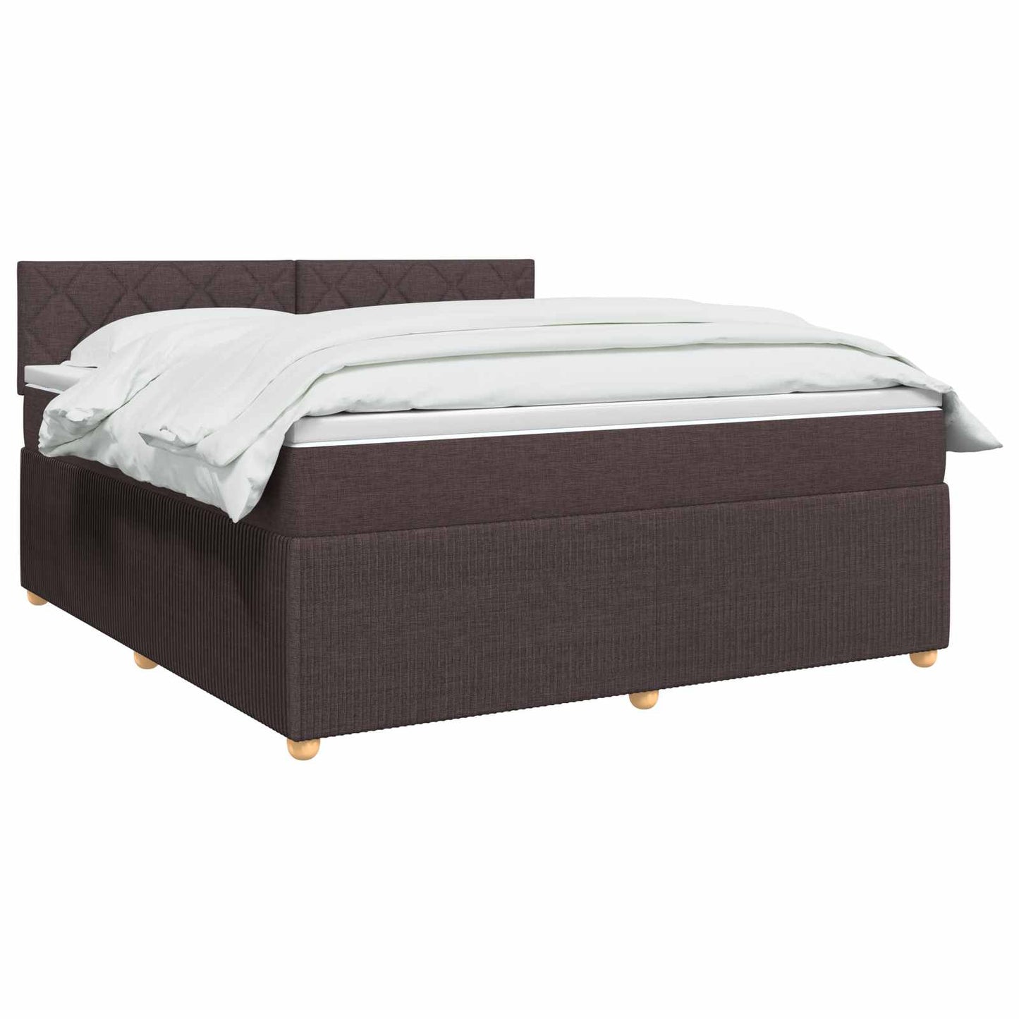 vidaXL Κρεβάτι box spring με στρώμα Σκούρο Καφέ 180 x 200 cm Ύφασμα
