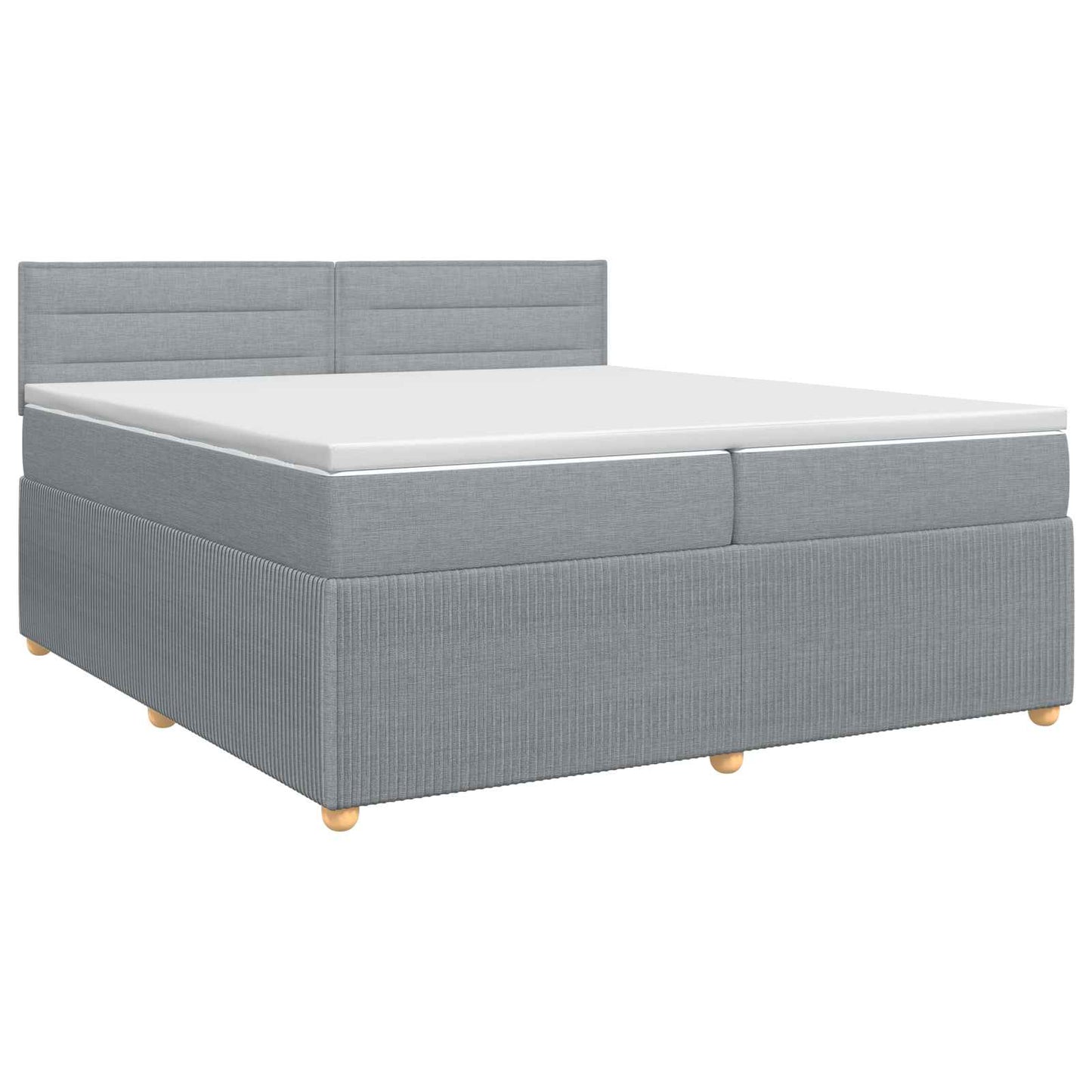 vidaXL Κρεβάτι box spring με στρώμα Ανοιχτό γκρι 200 x 200 cm Ύφασμα