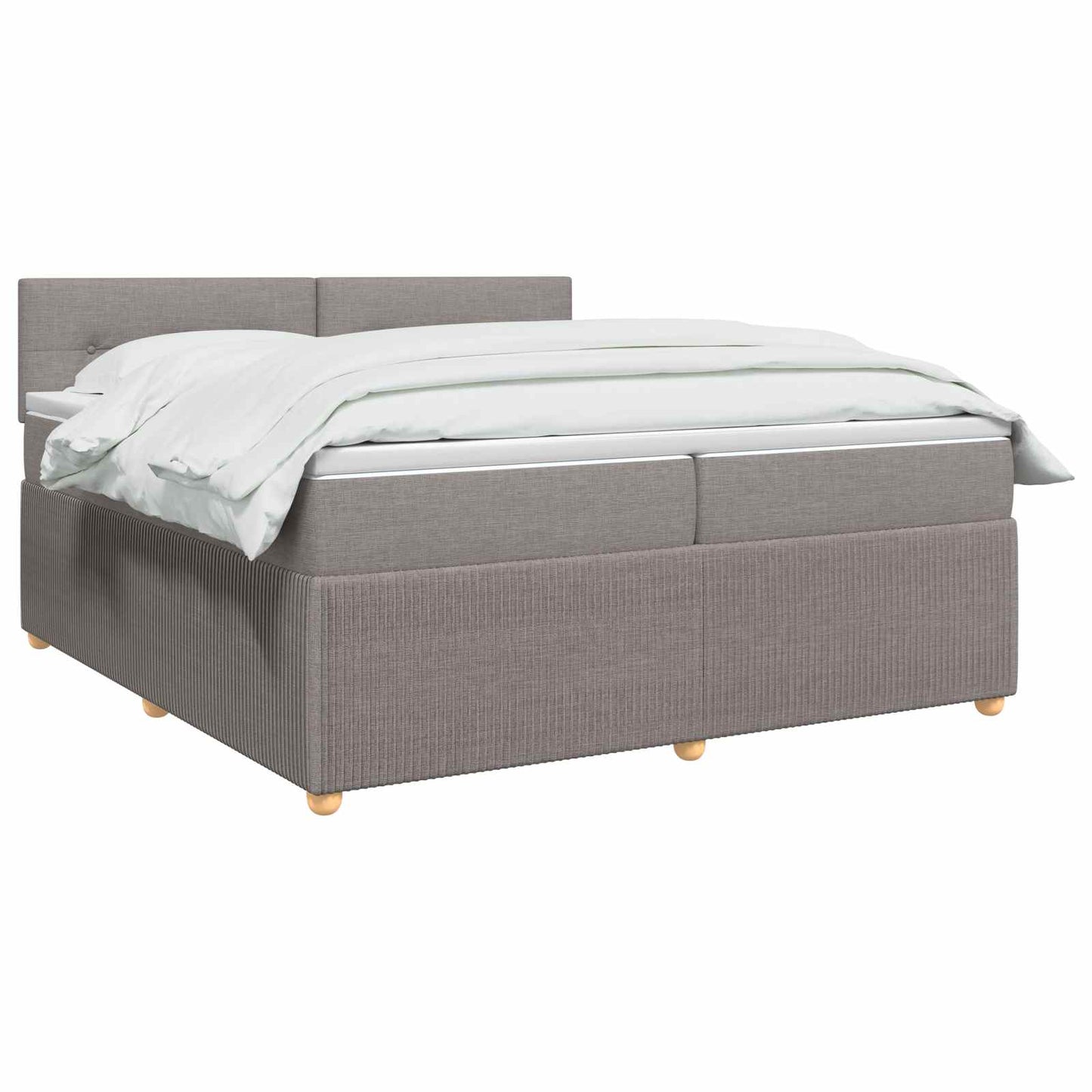 vidaXL Κρεβάτι box spring με στρώμα Taupe 200 x 200 cm Ύφασμα
