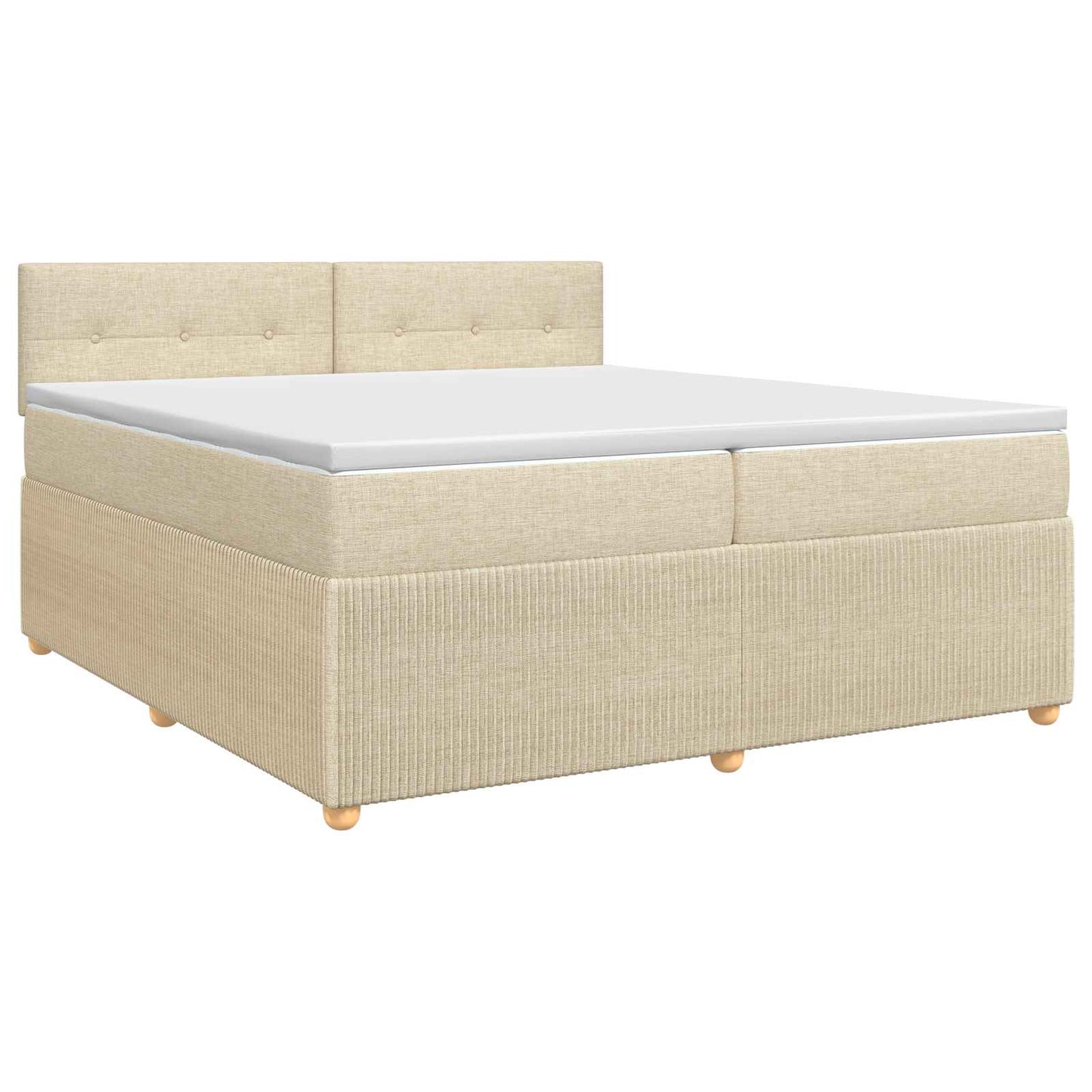 vidaXL Κρεβάτι box spring με στρώμα Κρεμ 200 x 200 cm Ύφασμα