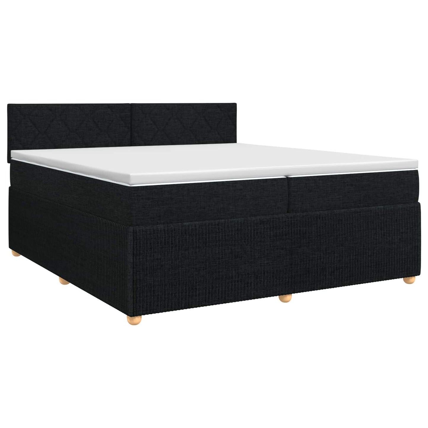 vidaXL Κρεβάτι box spring με στρώμα Μαύρο 200 x 200 cm Ύφασμα