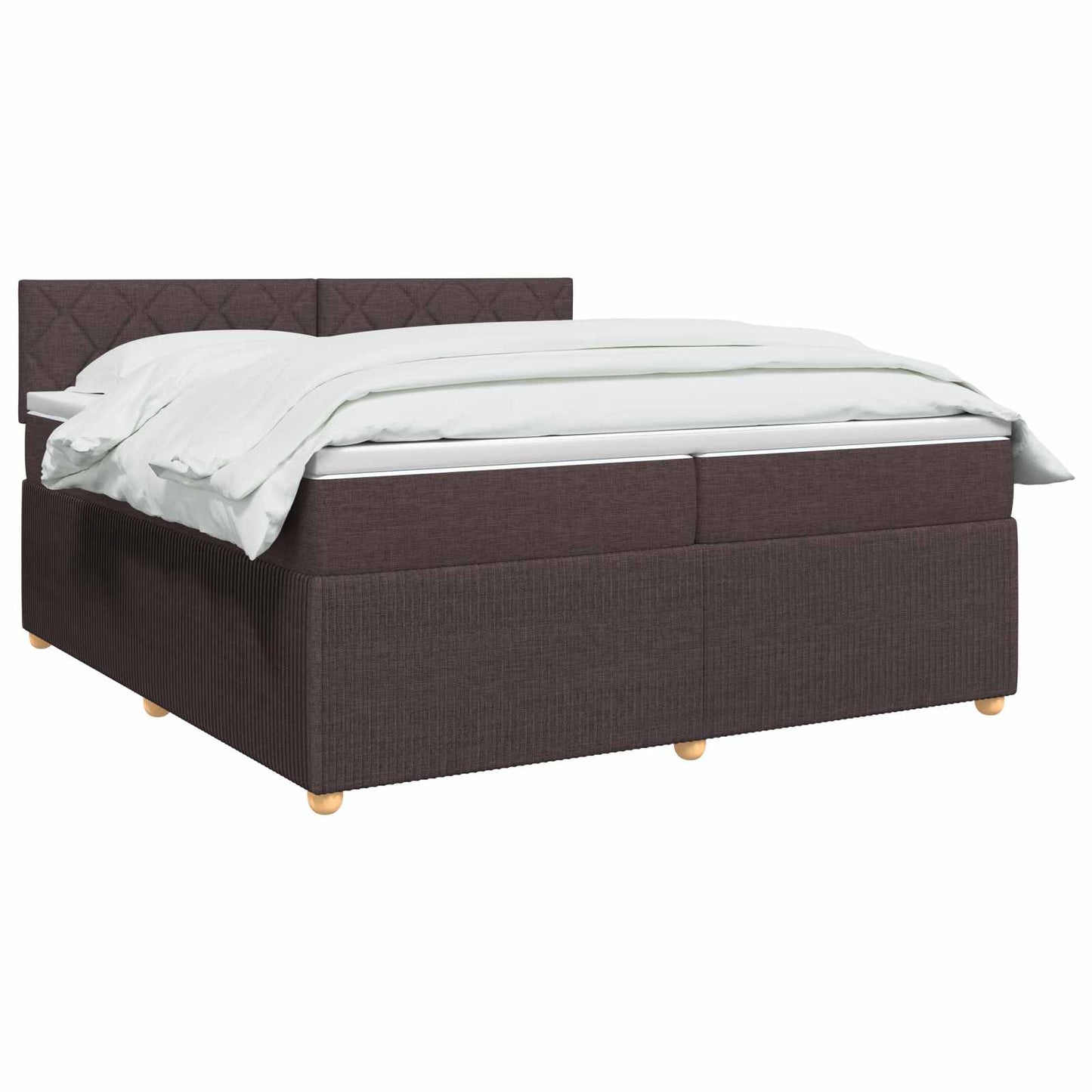 vidaXL Κρεβάτι box spring με στρώμα Σκούρο Καφέ 200 x 200 cm Ύφασμα