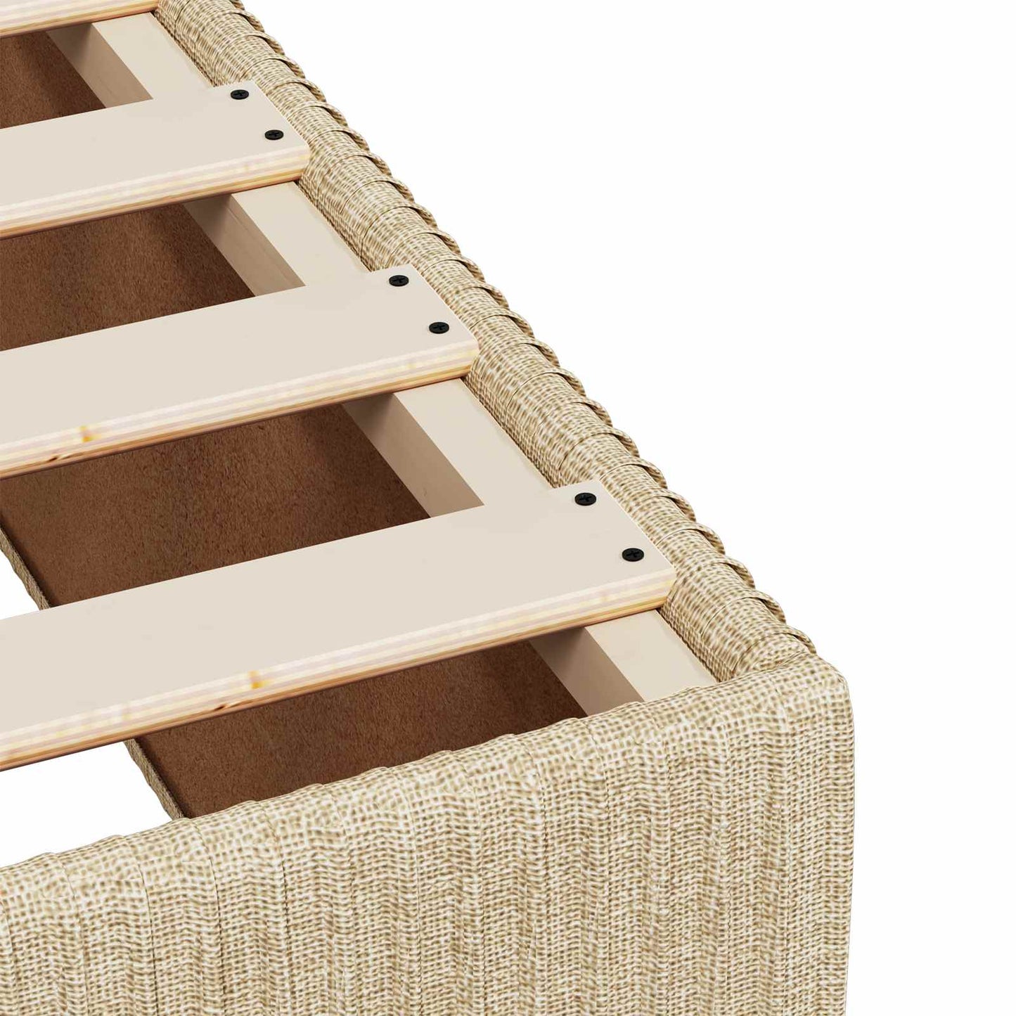 vidaXL Κρεβάτι box spring με στρώμα Κρεμ 200 x 200 cm Ύφασμα