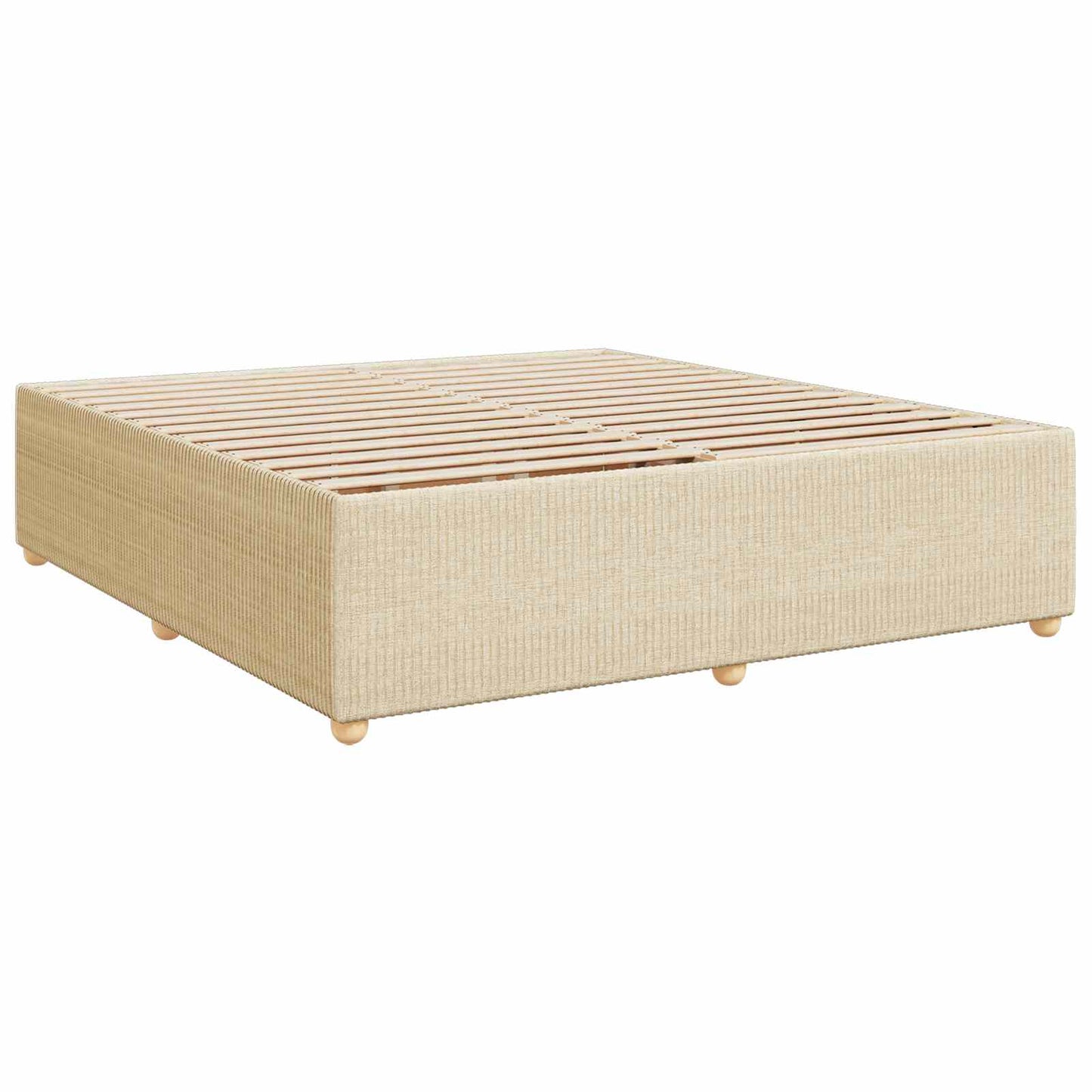 vidaXL Κρεβάτι box spring με στρώμα Κρεμ 200 x 200 cm Ύφασμα