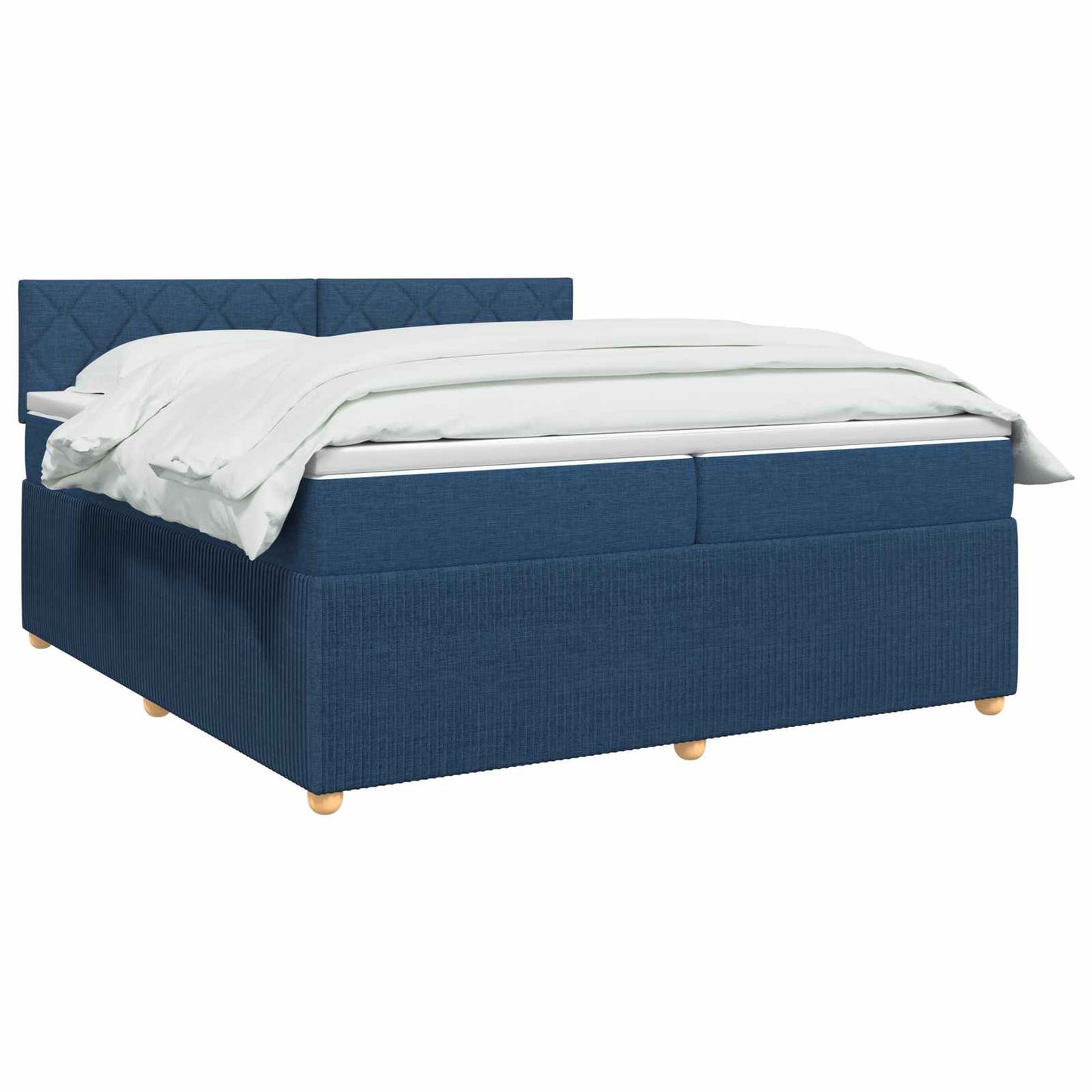 vidaXL Κρεβάτι box spring με στρώμα Μπλε 200 x 200 cm Ύφασμα