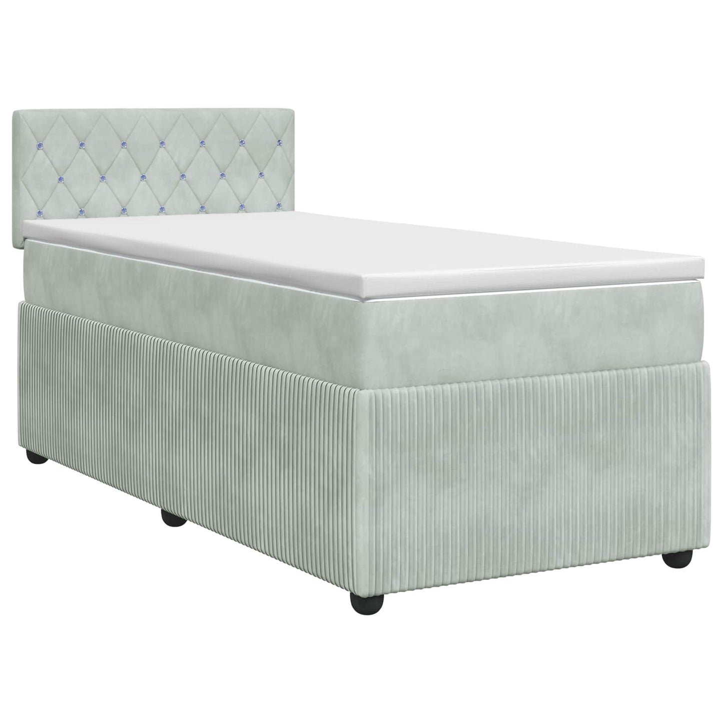 vidaXL Κρεβάτι box spring με στρώμα Ανοιχτό γκρι 80 x 200 cm Βελούδο