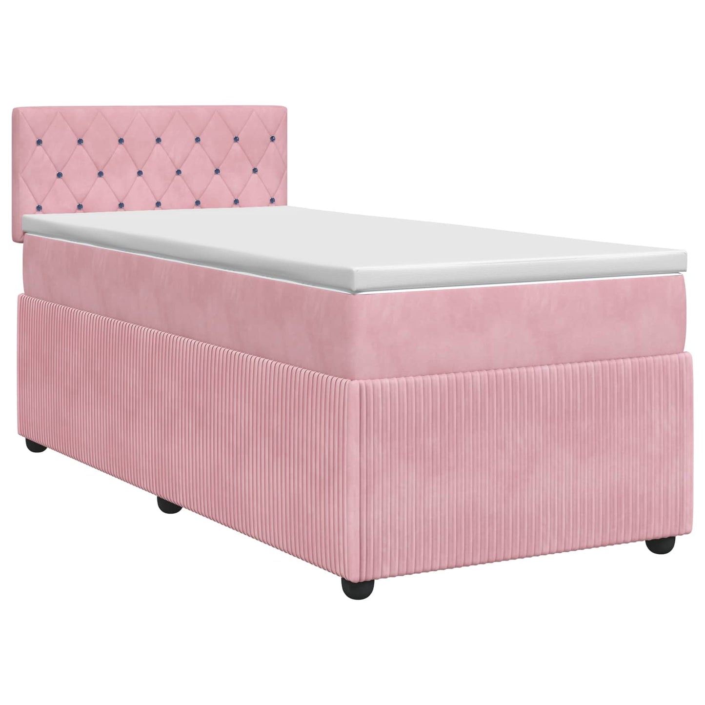 vidaXL Κρεβάτι box spring με στρώμα Ροζ 80 x 200 cm Βελούδο