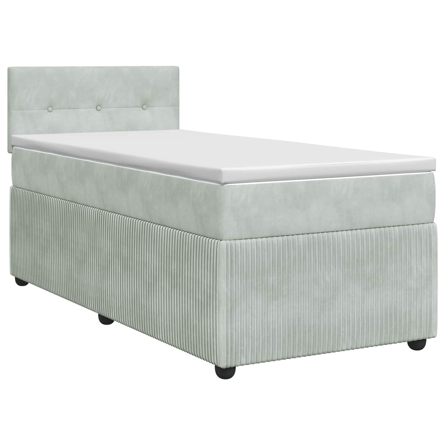 vidaXL Κρεβάτι box spring με στρώμα Ανοιχτό γκρι 80 x 200 cm Βελούδο