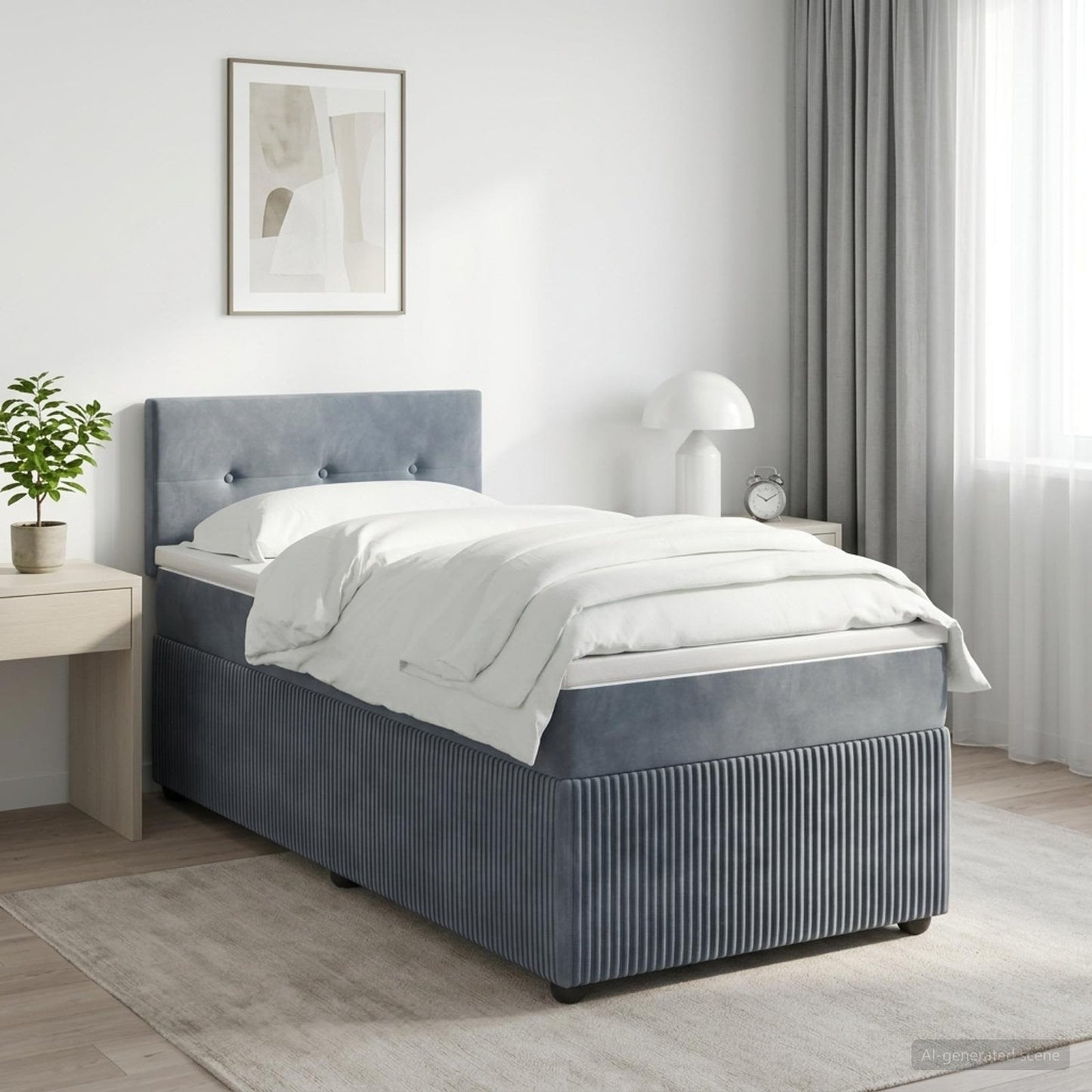 vidaXL Κρεβάτι box spring με στρώμα Σκούρο Γκρι 80 x 200 cm Βελούδο