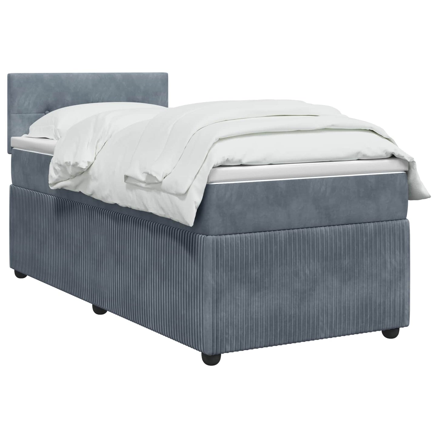 vidaXL Κρεβάτι box spring με στρώμα Σκούρο Γκρι 80 x 200 cm Βελούδο