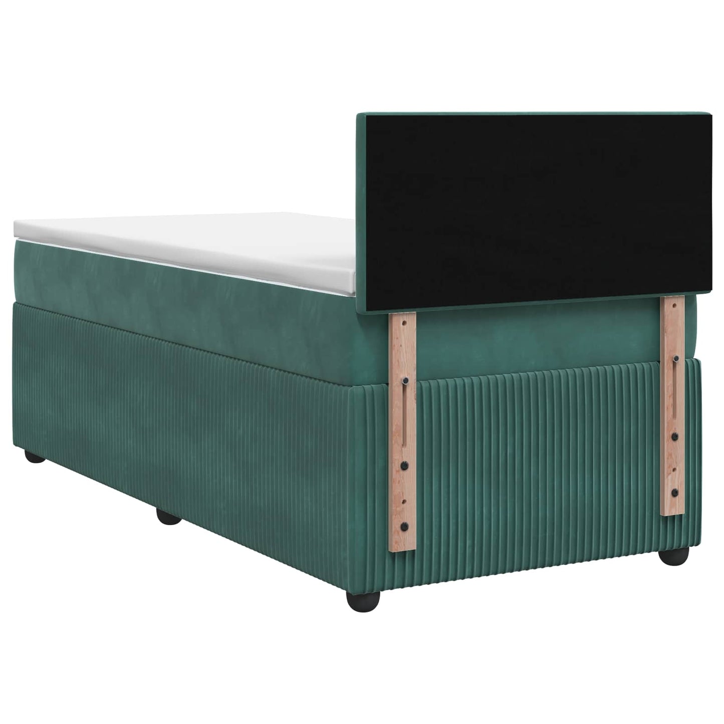 vidaXL Κρεβάτι box spring με στρώμα Σκούρο Πράσινο 80 x 200 cm Βελούδο