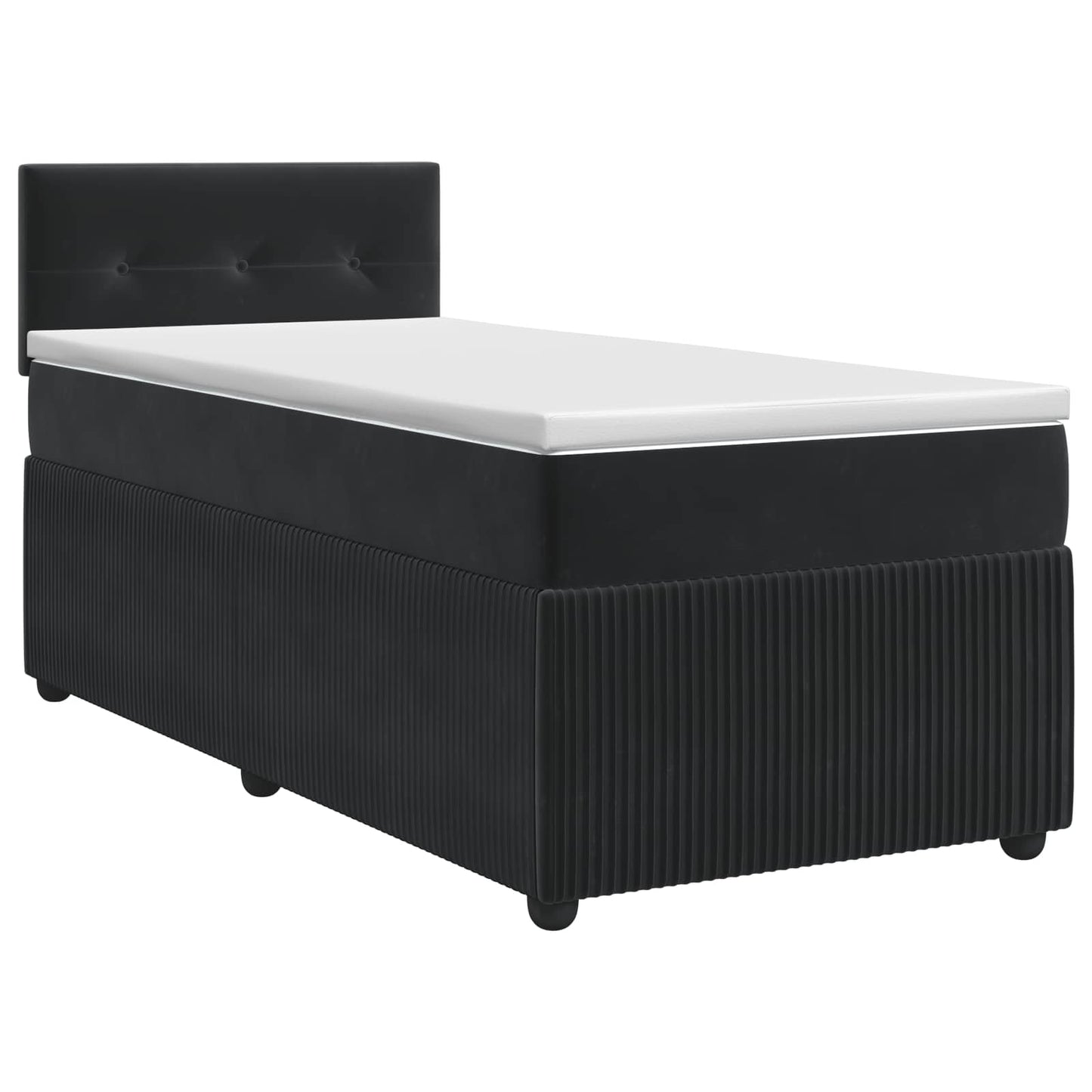 vidaXL Κρεβάτι box spring με στρώμα Μαύρο 90 x 200 cm Βελούδο