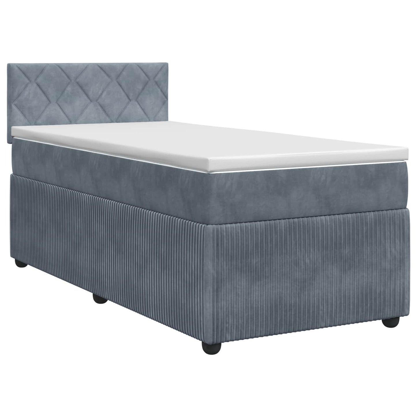 vidaXL Κρεβάτι box spring με στρώμα Σκούρο Γκρι 100 x 200 cm Βελούδο