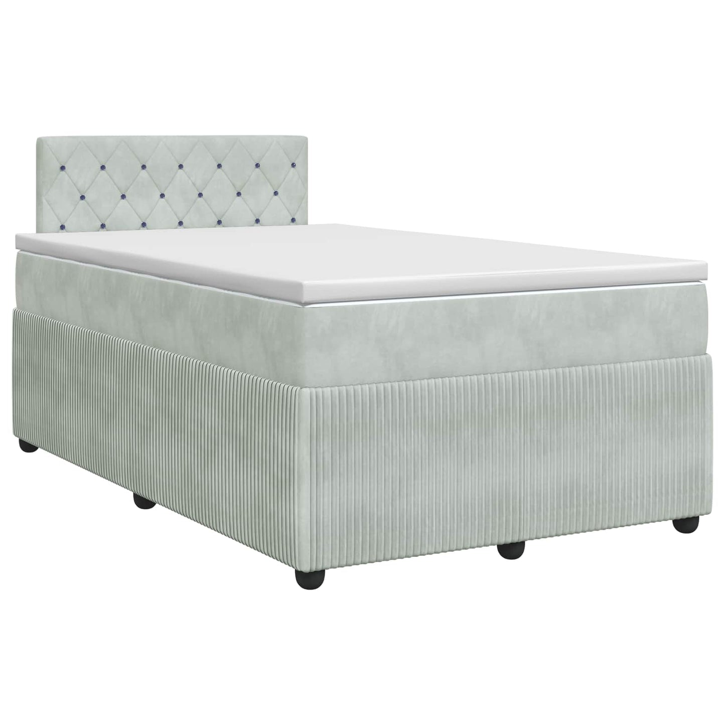 vidaXL Κρεβάτι box spring με στρώμα Ανοιχτό γκρι 120 x 190 cm Βελούδο