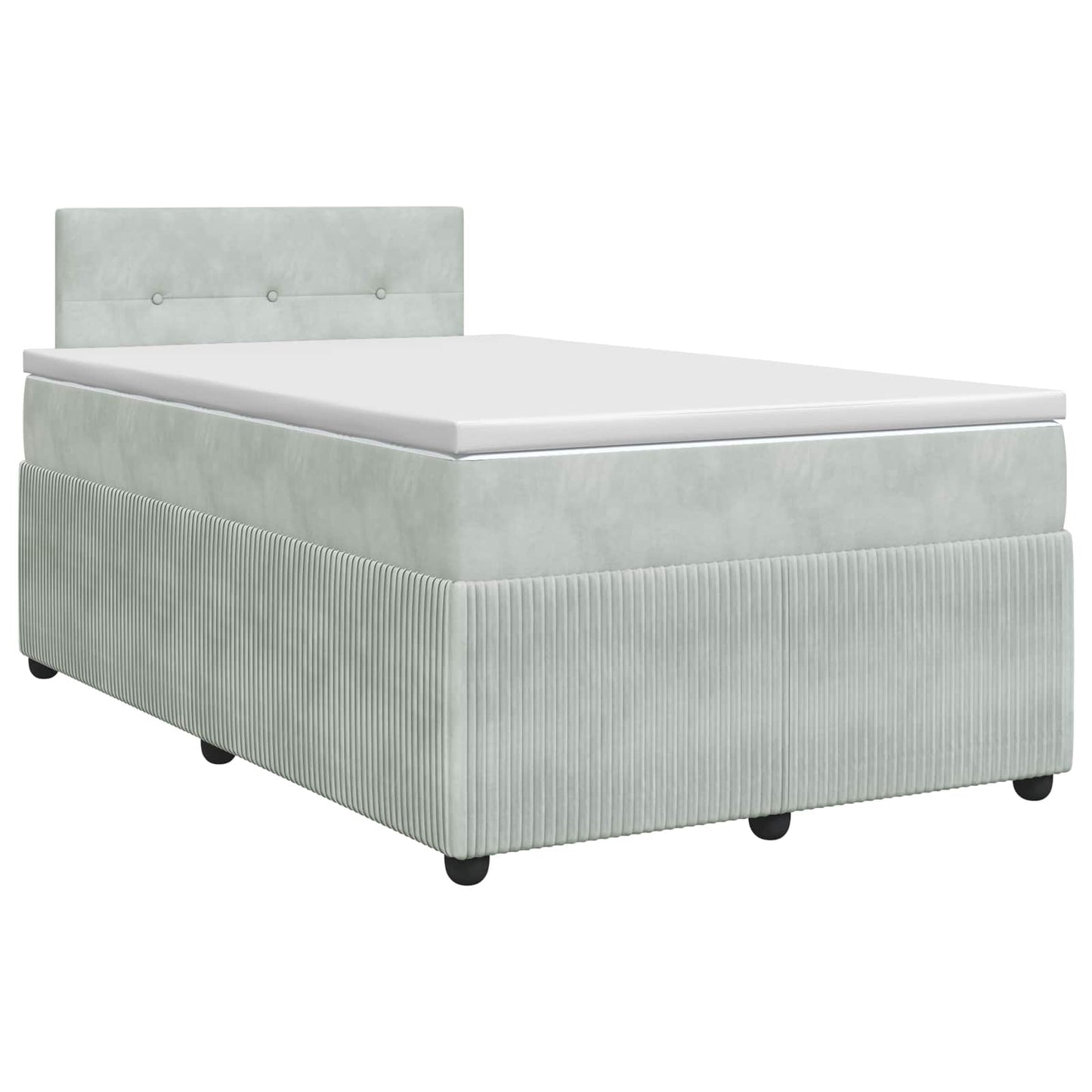 vidaXL Κρεβάτι box spring με στρώμα Ανοιχτό γκρι 120 x 190 cm Βελούδο