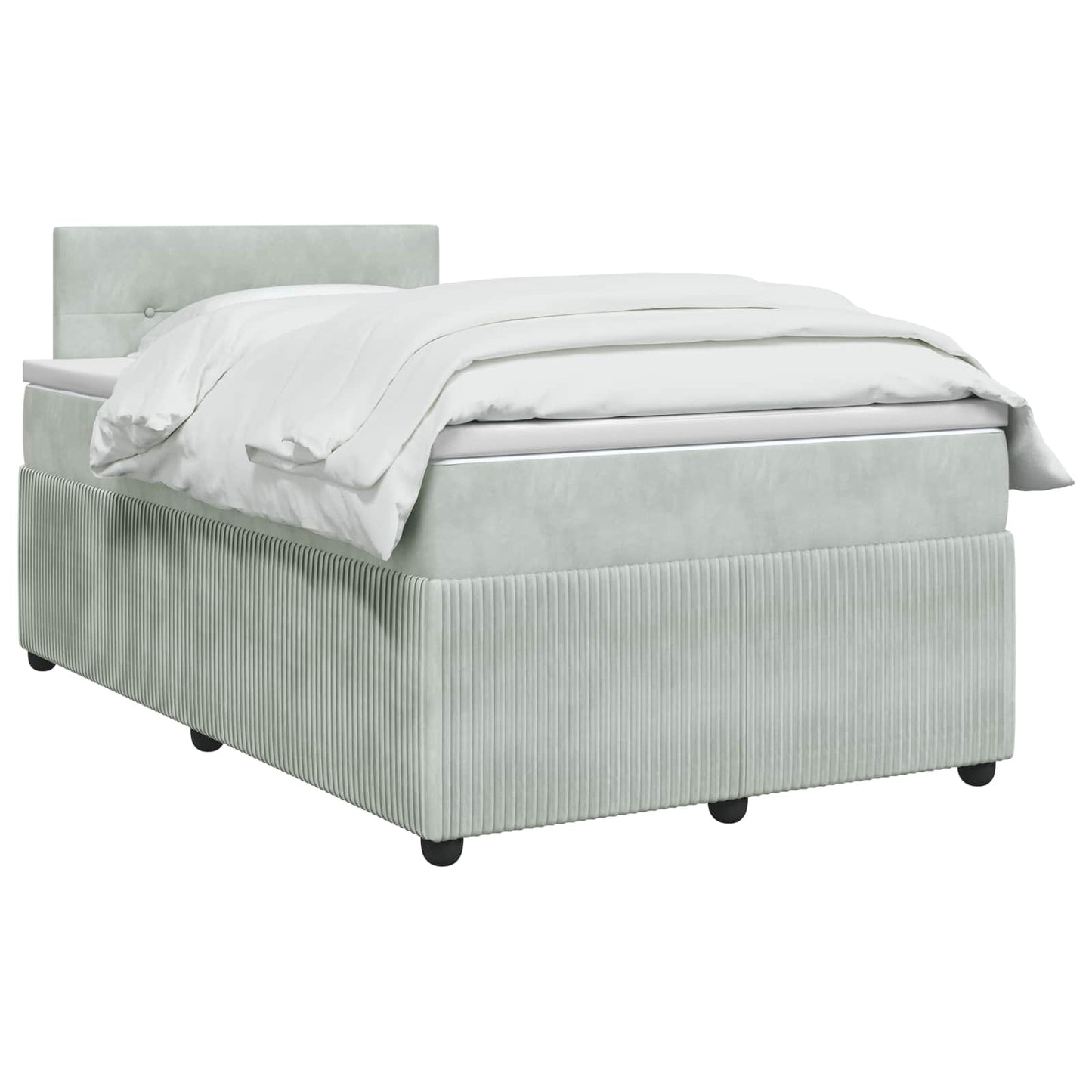 vidaXL Κρεβάτι box spring με στρώμα Ανοιχτό γκρι 120 x 190 cm Βελούδο