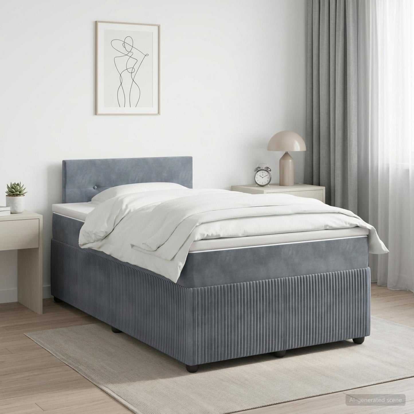 vidaXL Κρεβάτι box spring με στρώμα Σκούρο Γκρι 120 x 200 cm Βελούδο