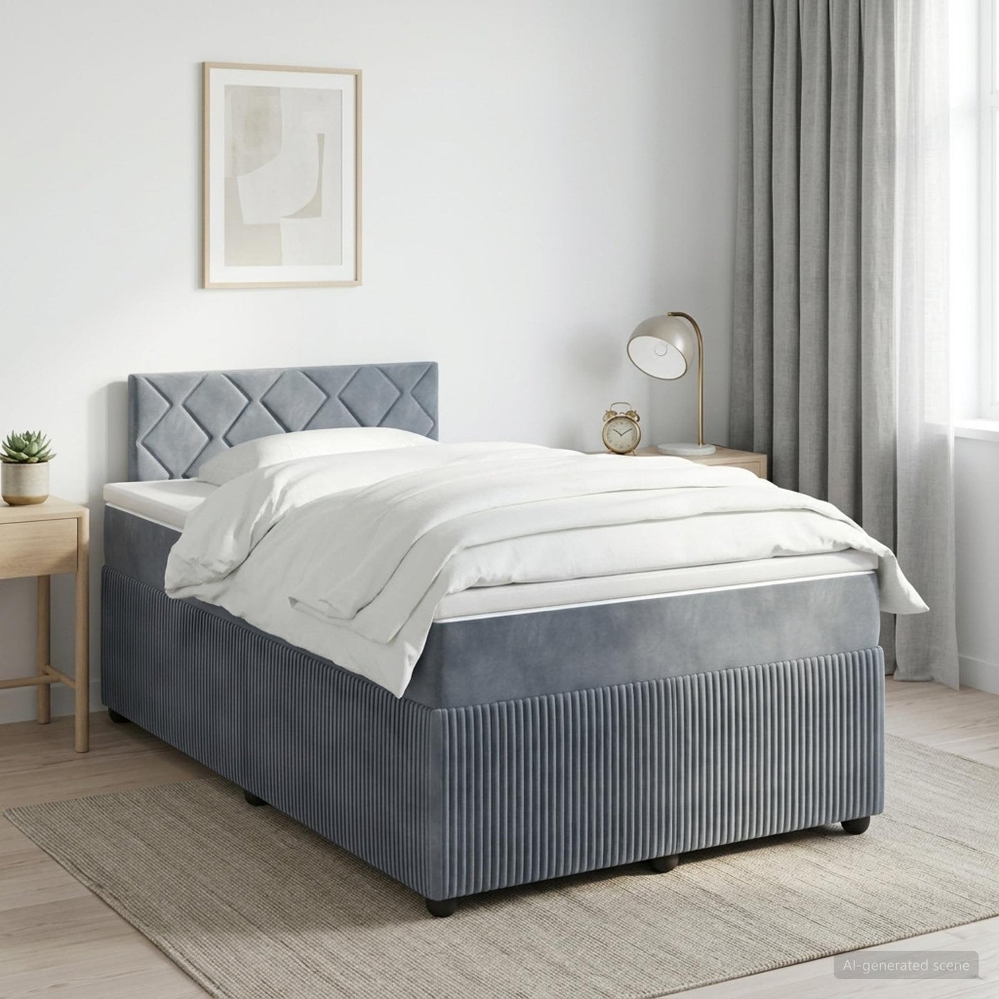 vidaXL Κρεβάτι box spring με στρώμα Σκούρο Γκρι 120 x 190 cm Βελούδο